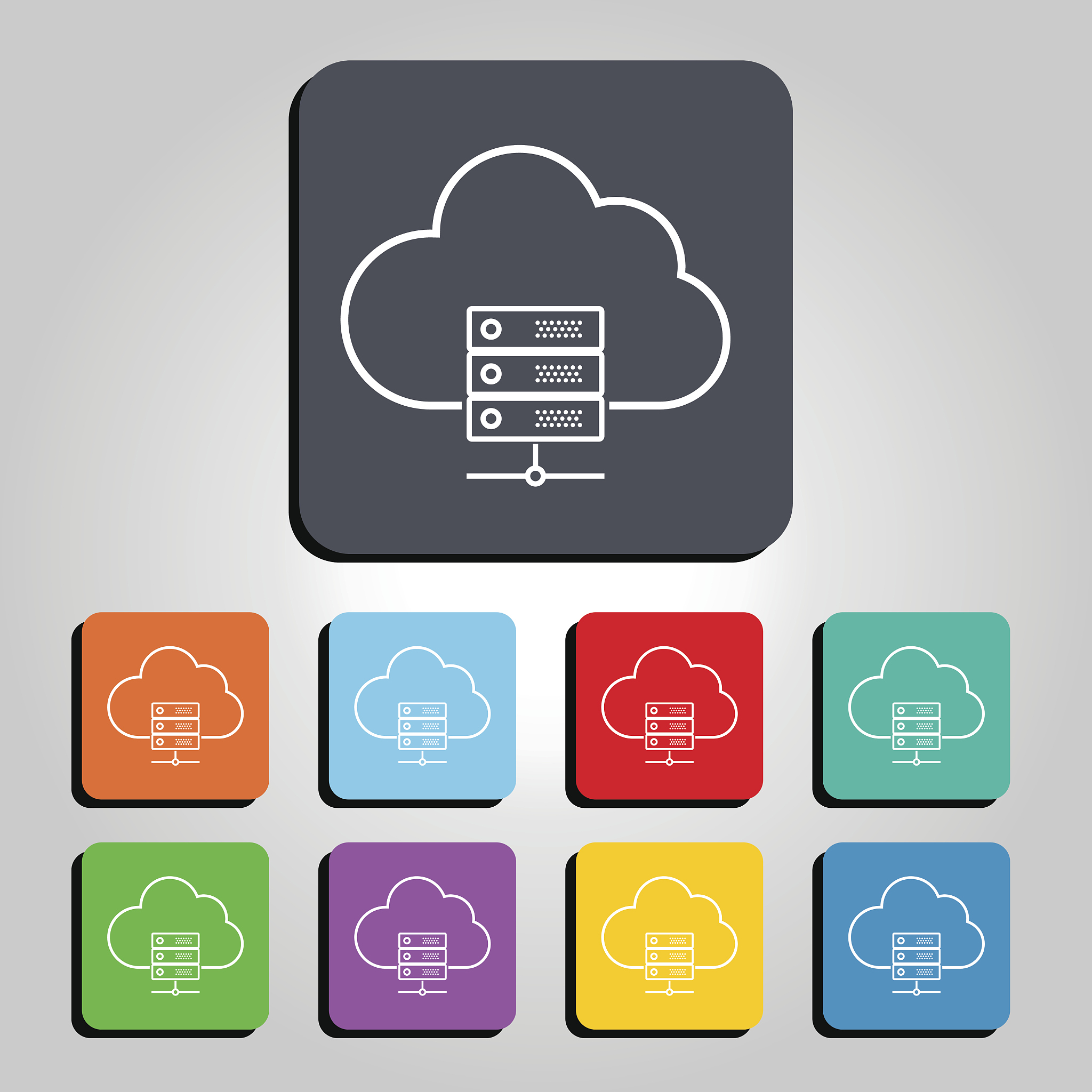 cloud technology server icon vector illustration