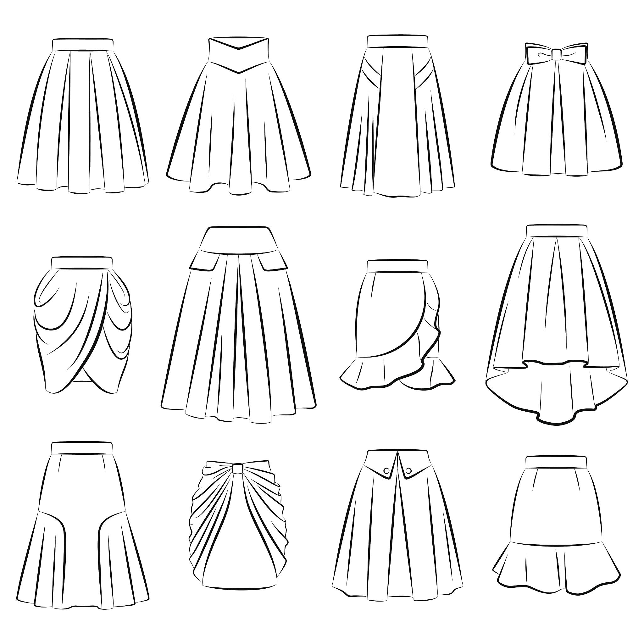 单色百褶中裙设计：简约、优雅、甜美、高雅，多种款式任你选择