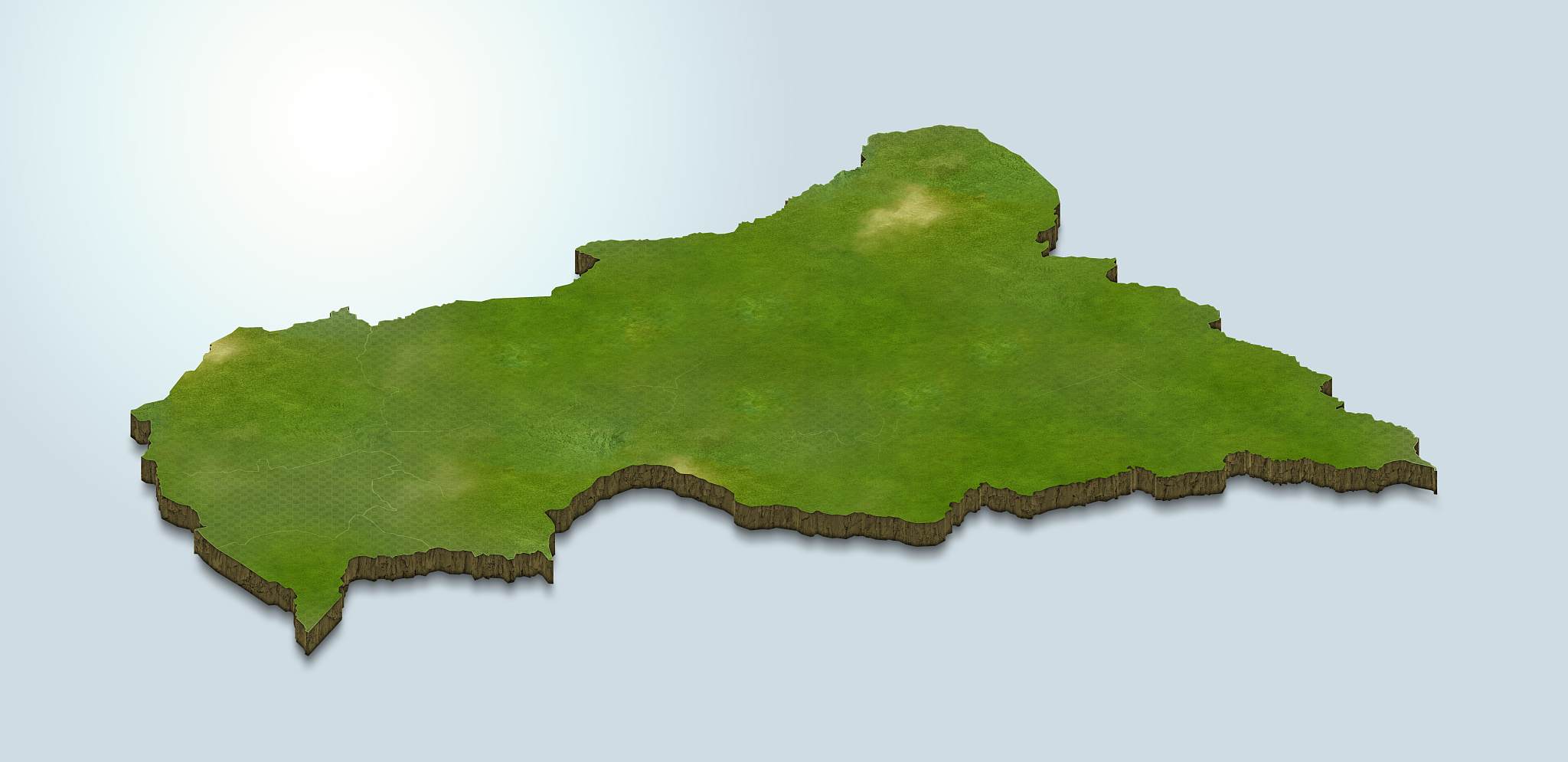 3d map illustration of central african republic