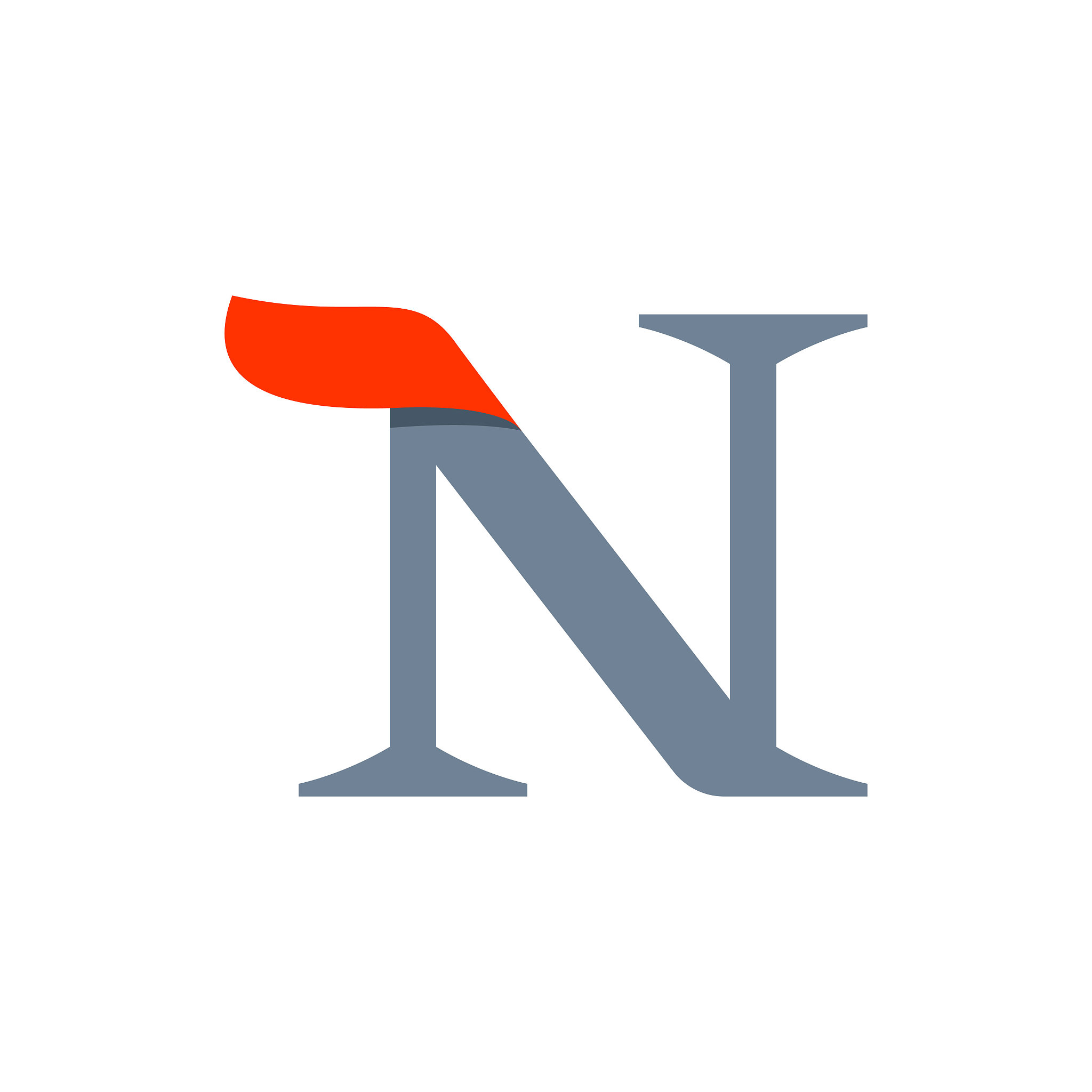 fast speed n serif letter logo.