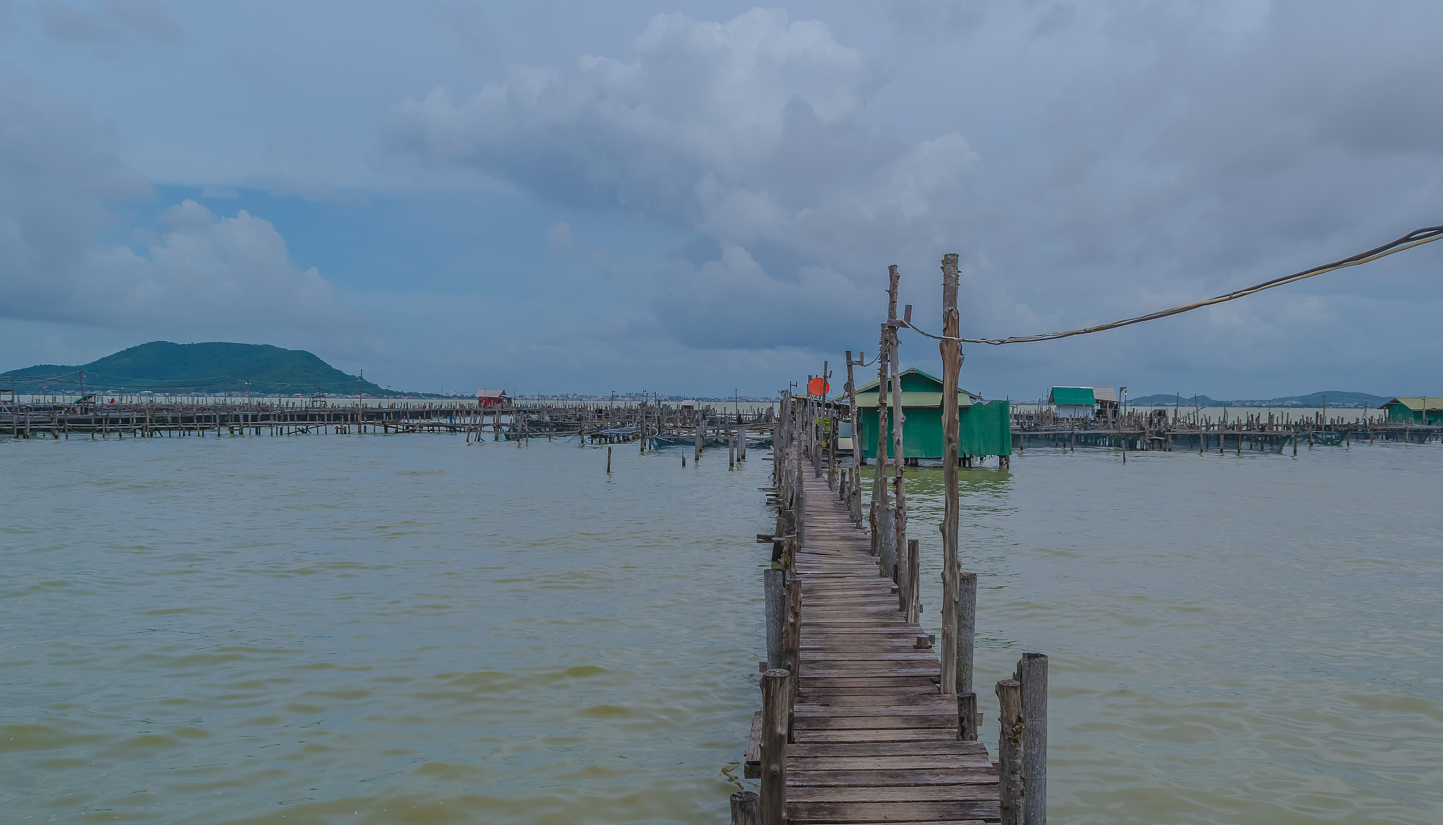 small traditional fishing port in southern thailand