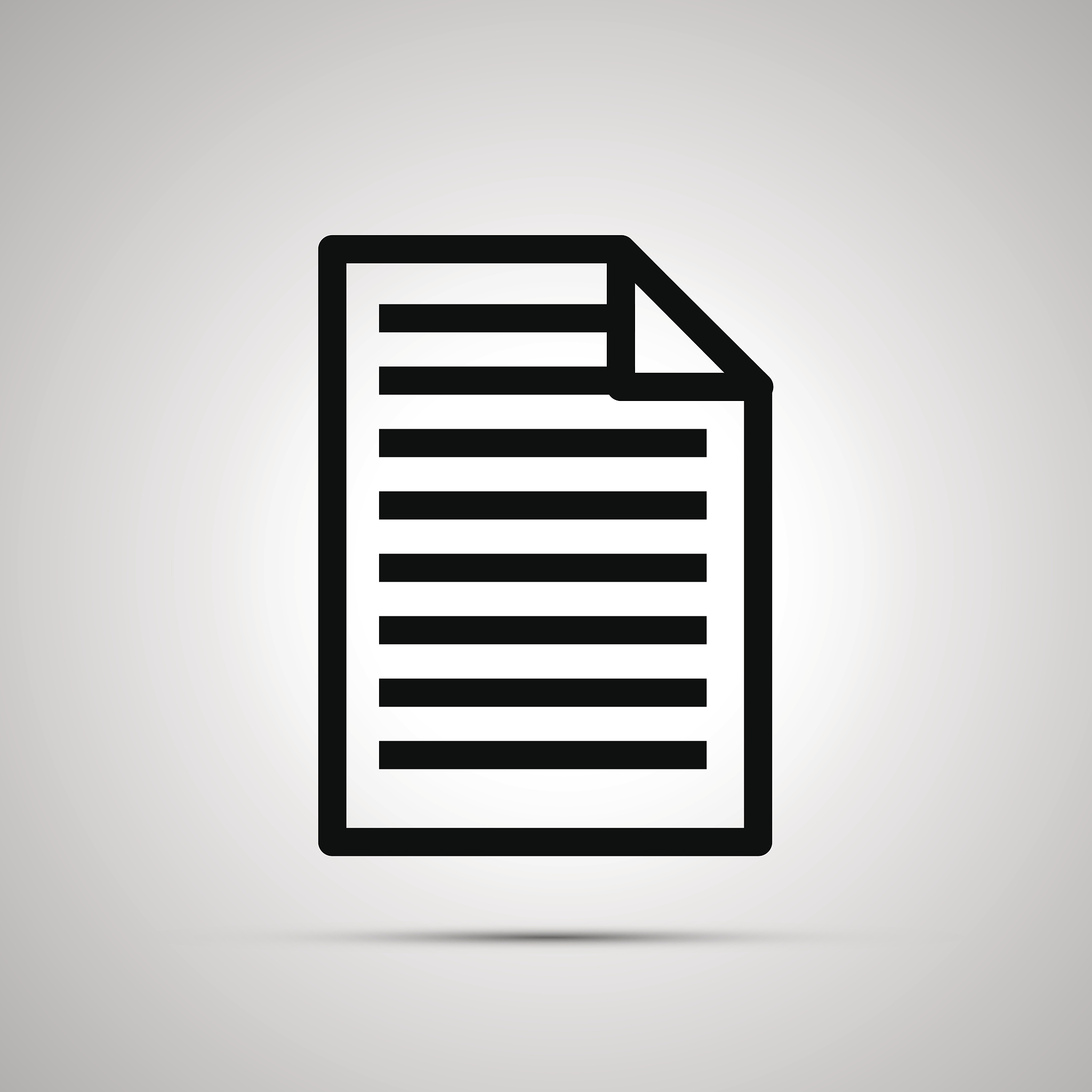 simple black icon of document with text