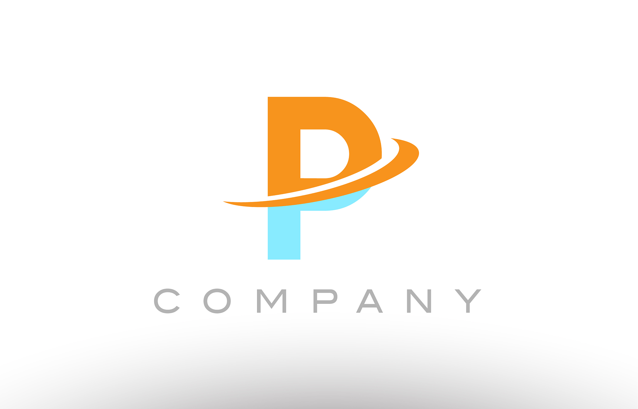 p orange blue logo icon alphabet design