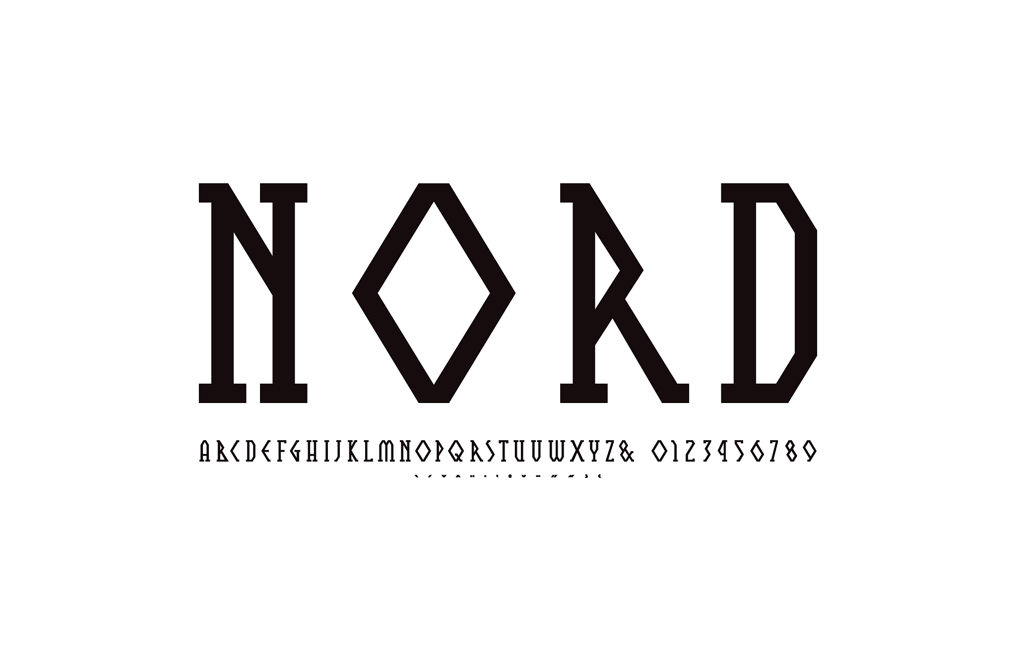 decorative geometric narrow slab serif font