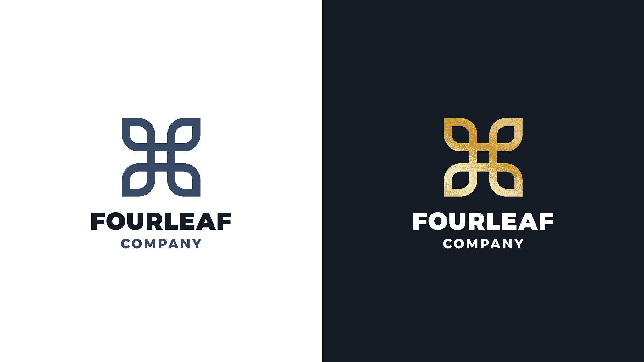 four leaves logotype template positive and