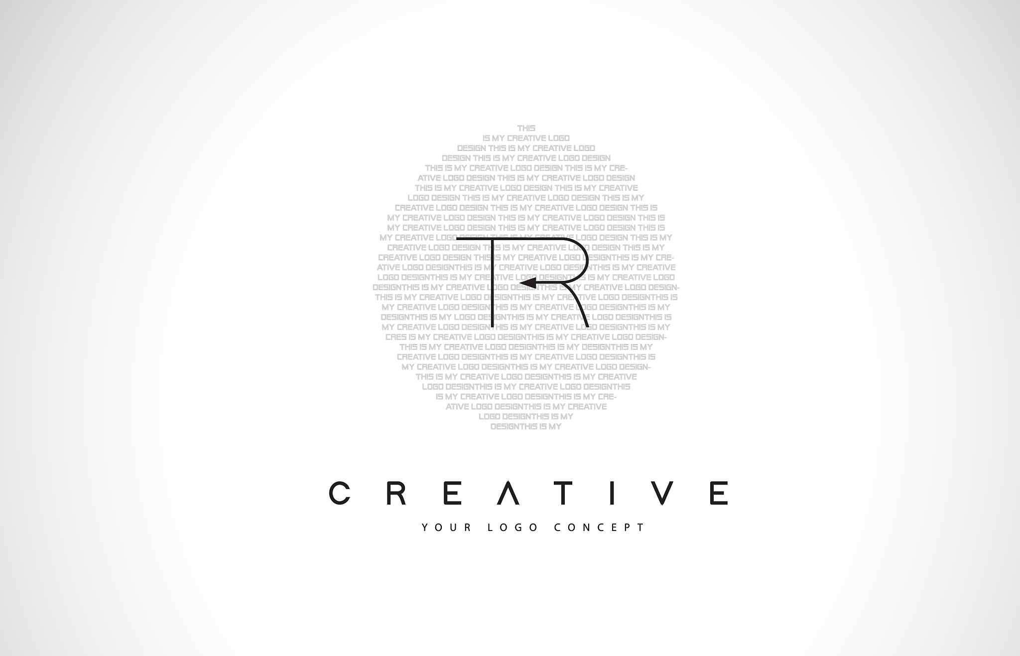 tr t r logo design with black and white creative