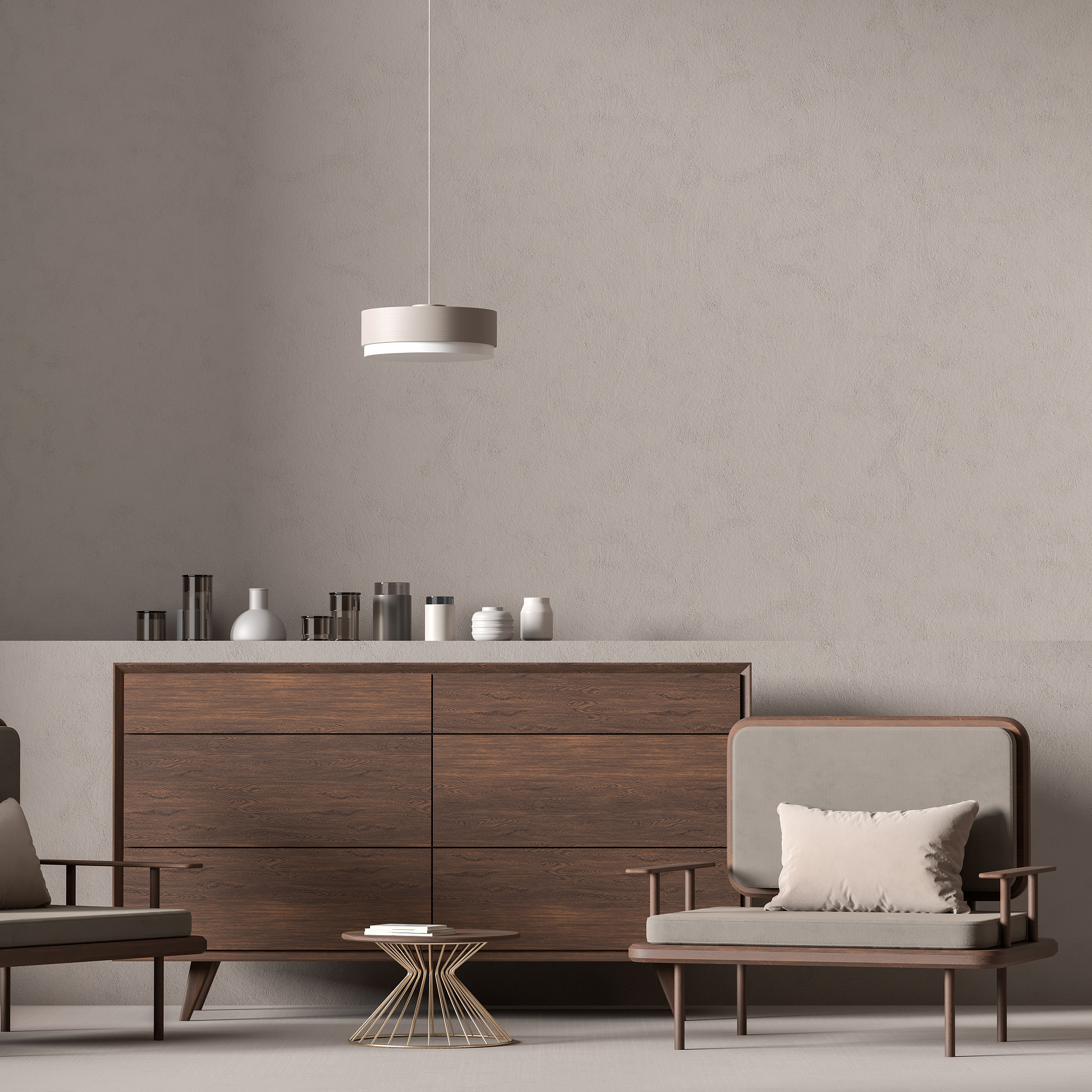 empty wall mock up in modern style interior. minimalist interior