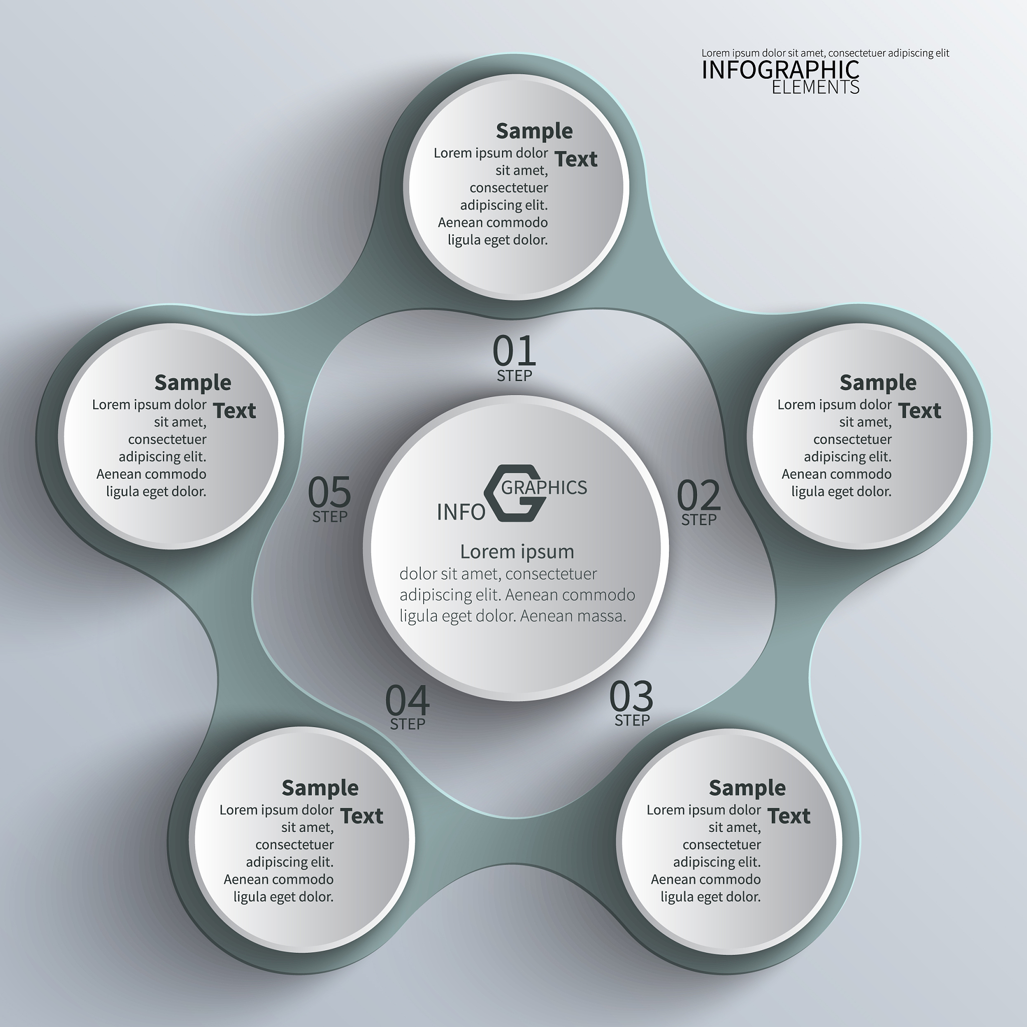 abstract 3d paper infographics