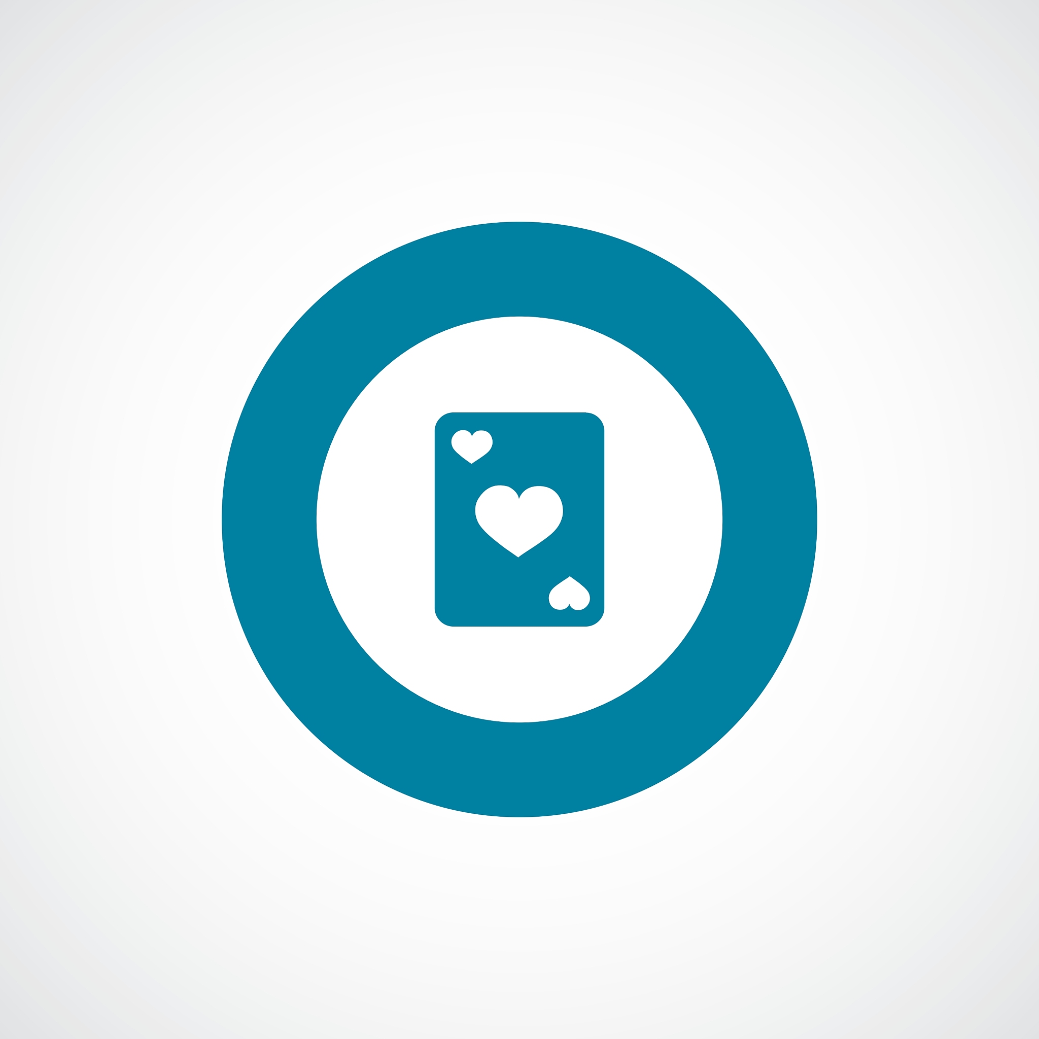 poker bold blue border circle icon