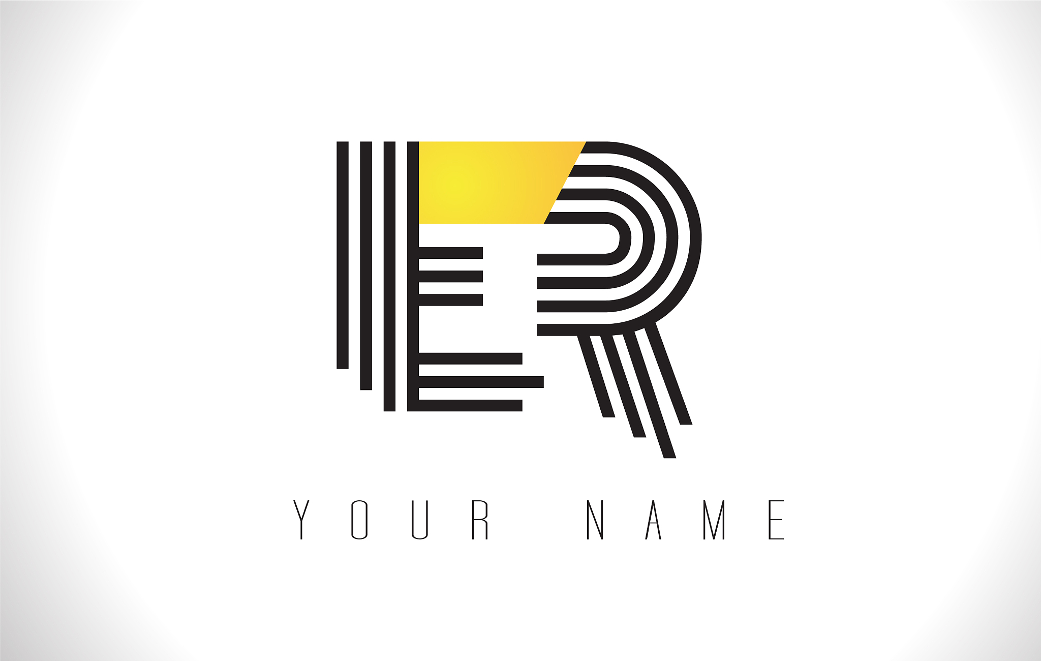 er black lines letter logo creative line letters