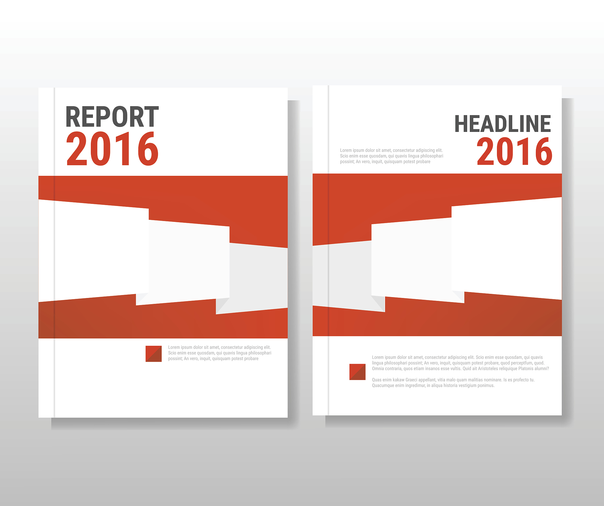red modern abstract brochure, flyer, report design,