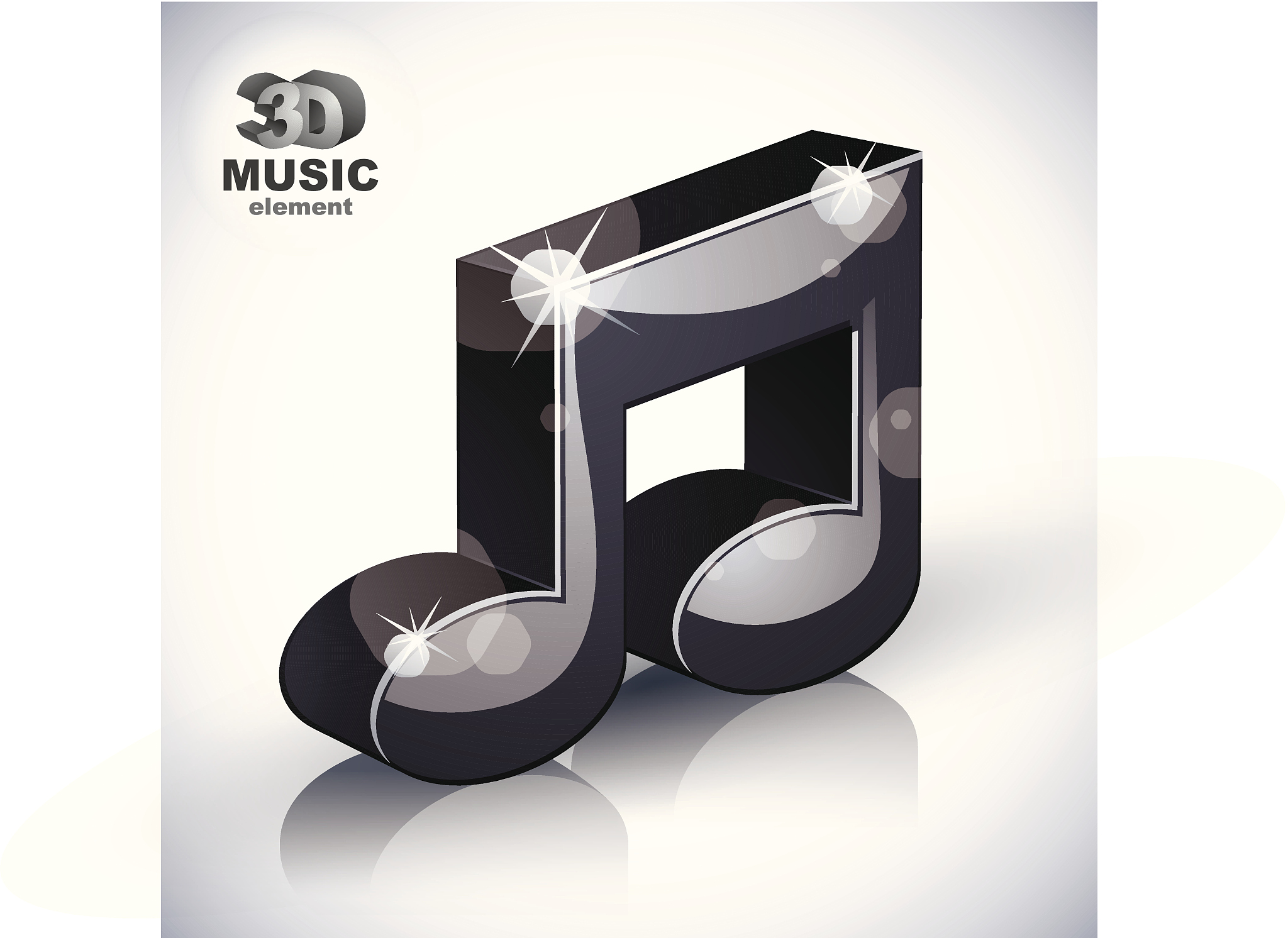 funky musical note 3d modern style icon isolated.