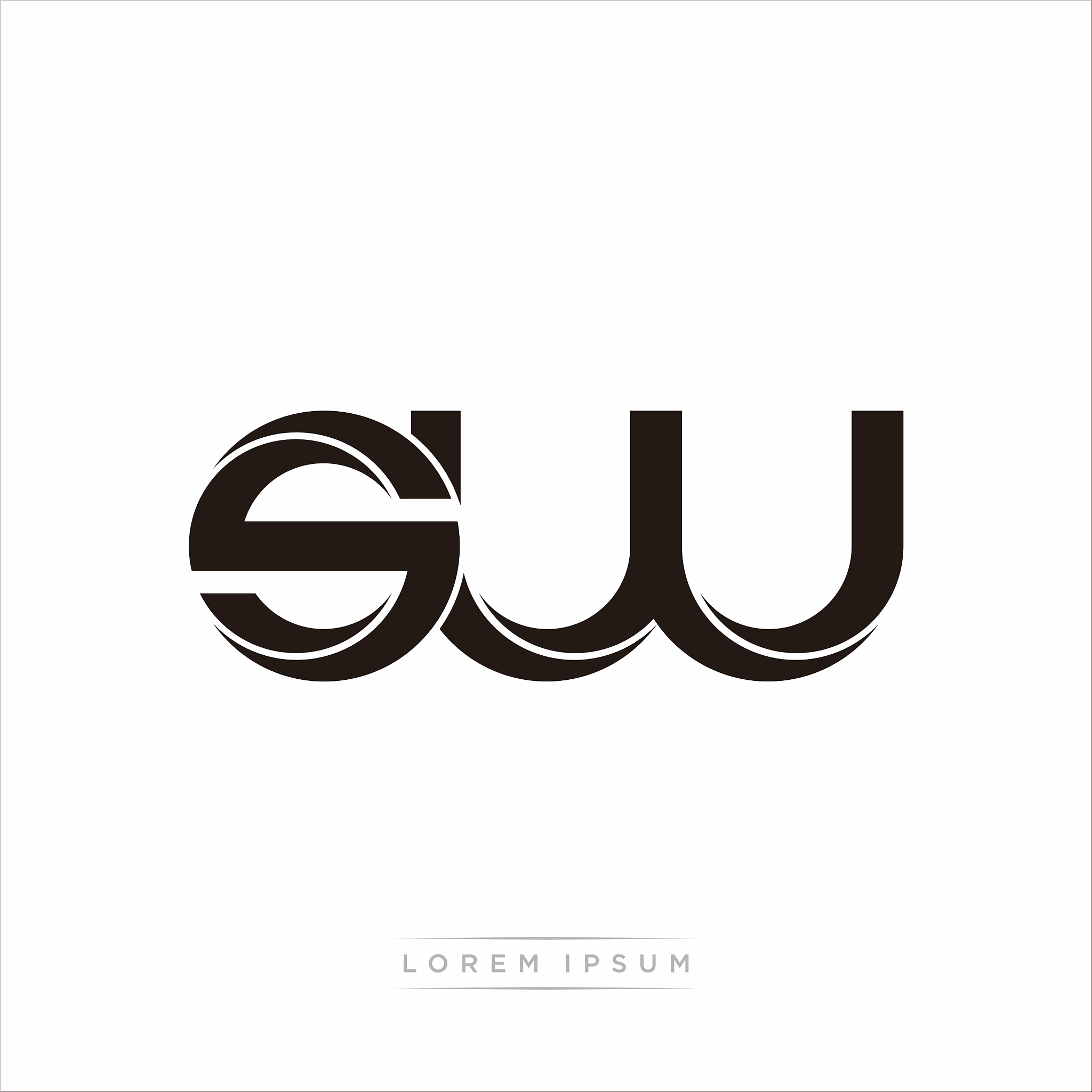 sw initial letter split lowercase modern monogram