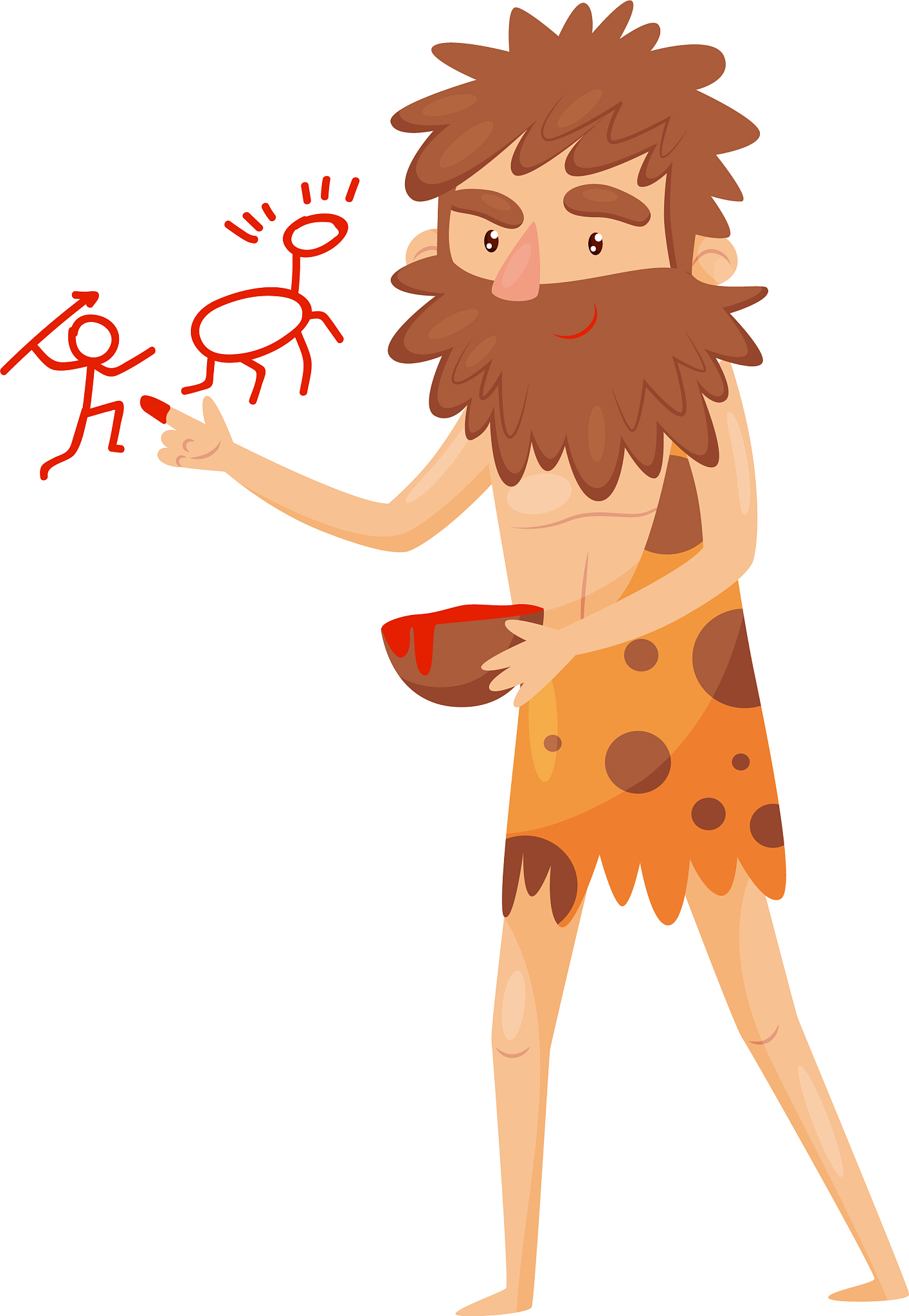 stone age prehistoric man drawin on a rock wall