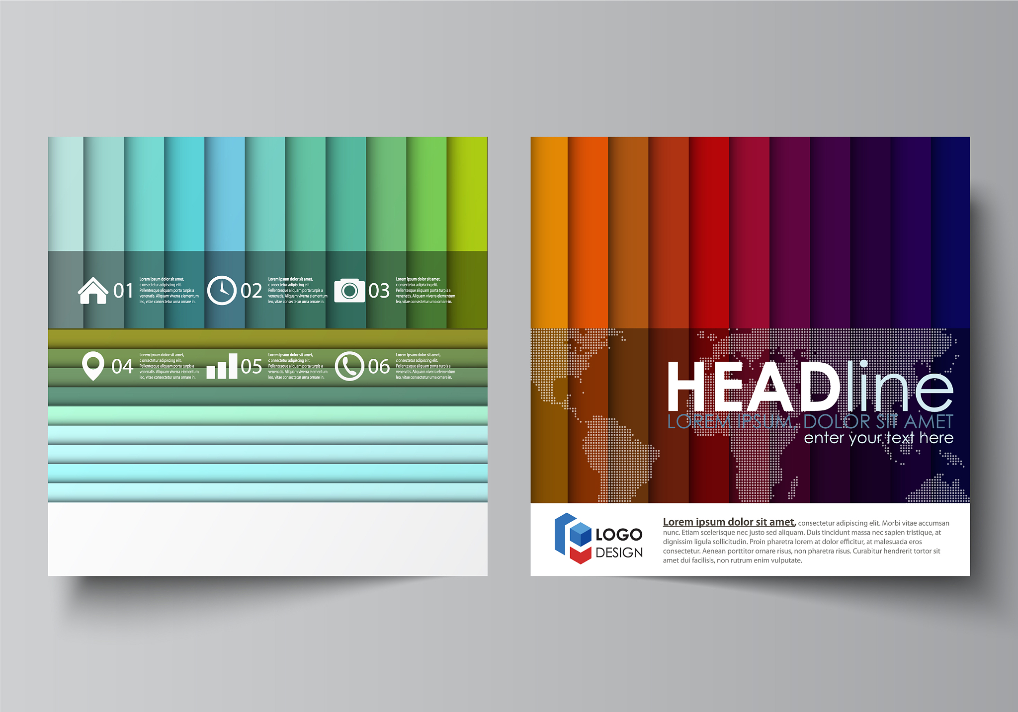 business templates for square brochure magazine