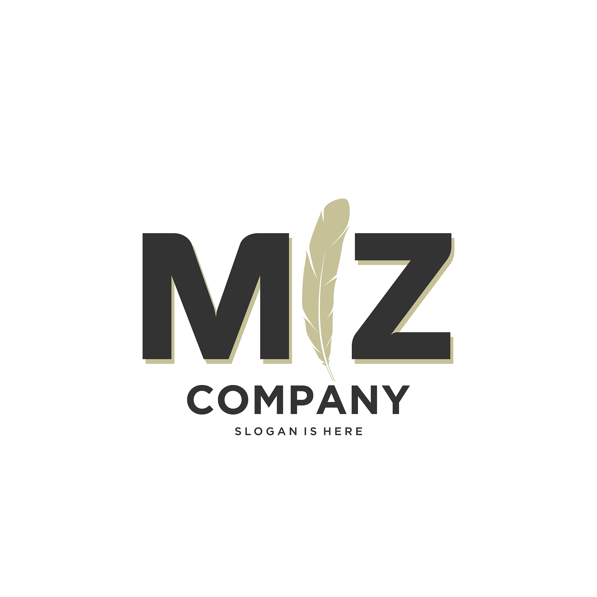initial mz letter unique attractive creative