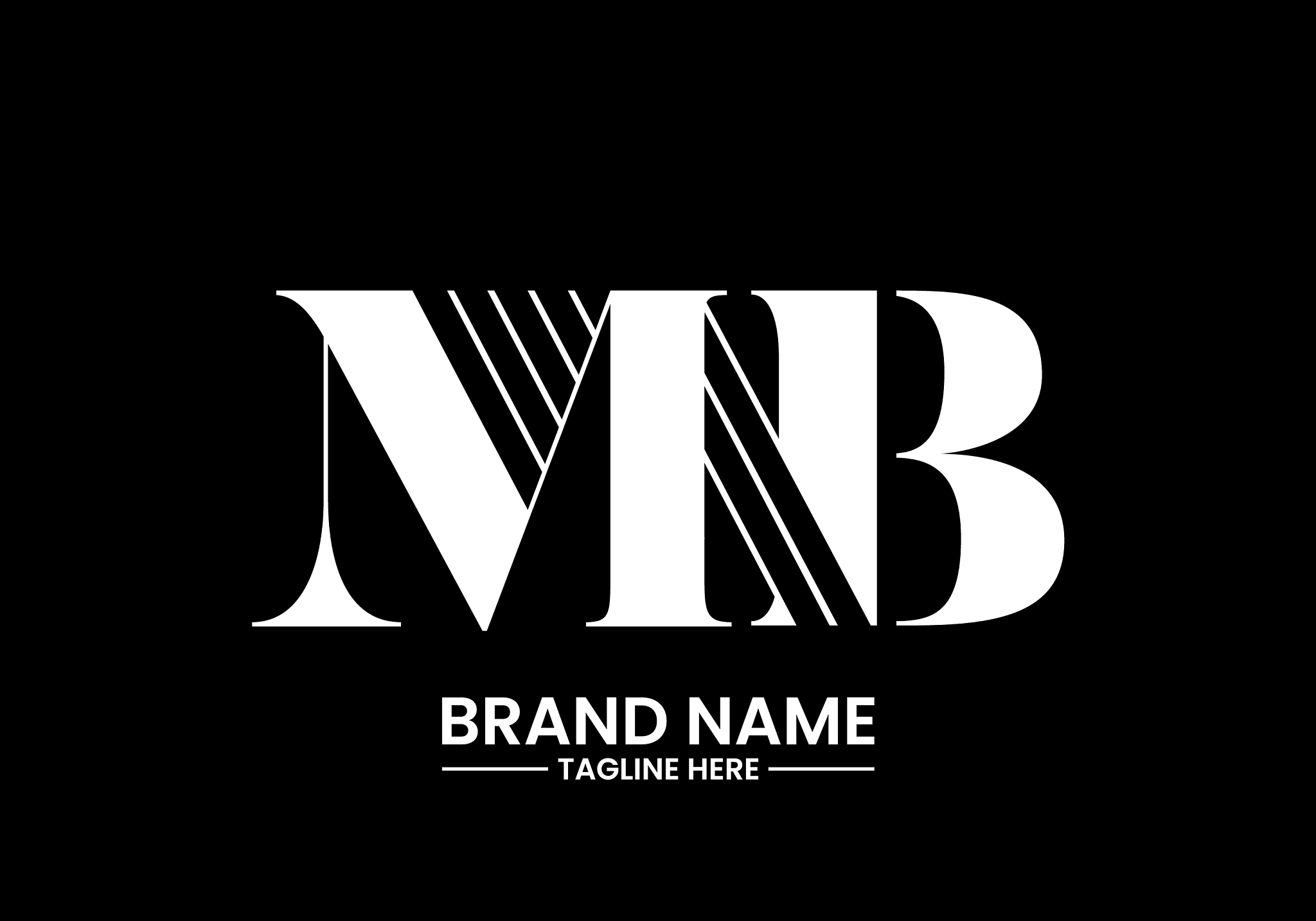 m b mb initial letter logo design template