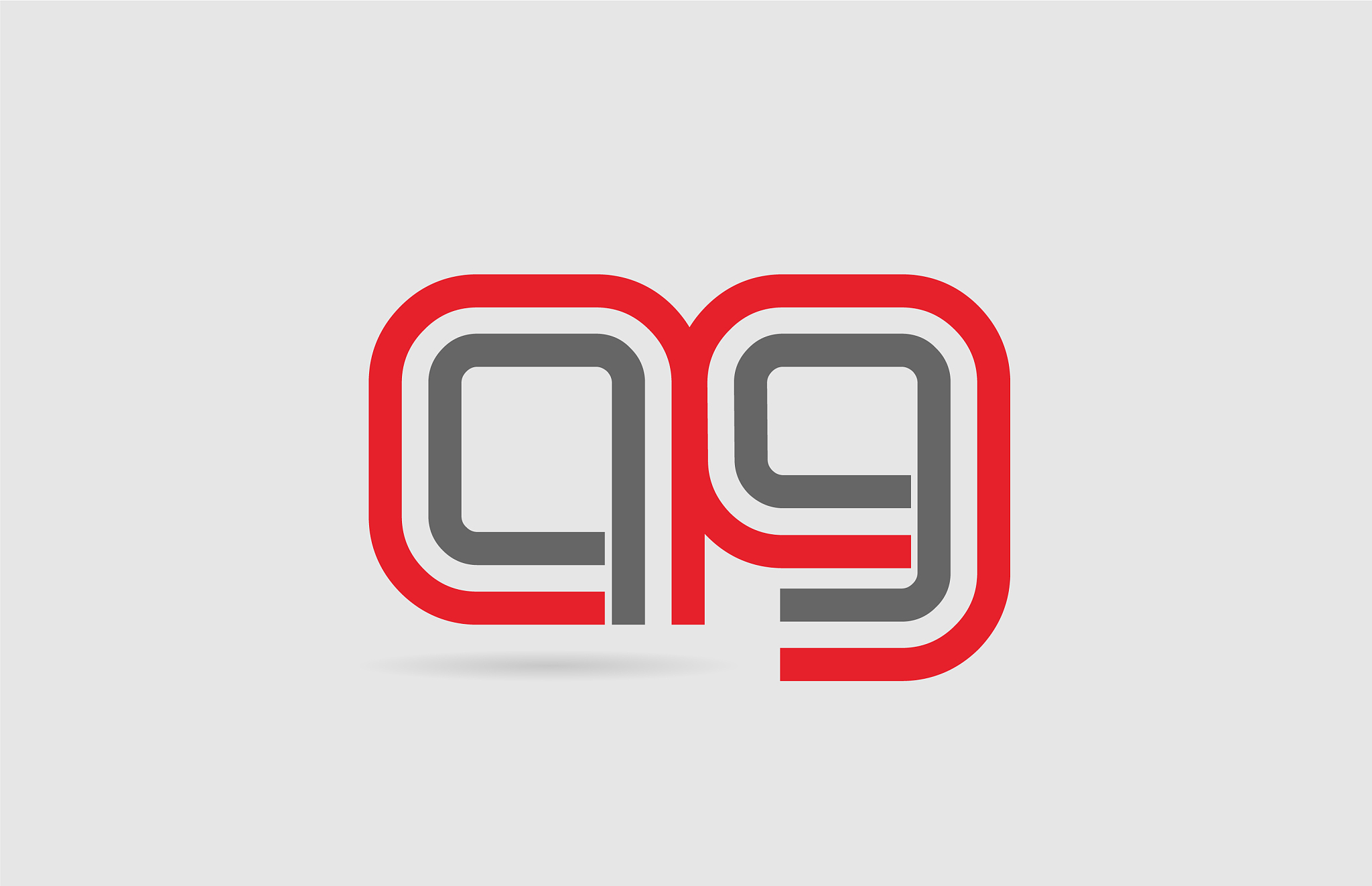 red grey alphabet letter logo combination ag a g