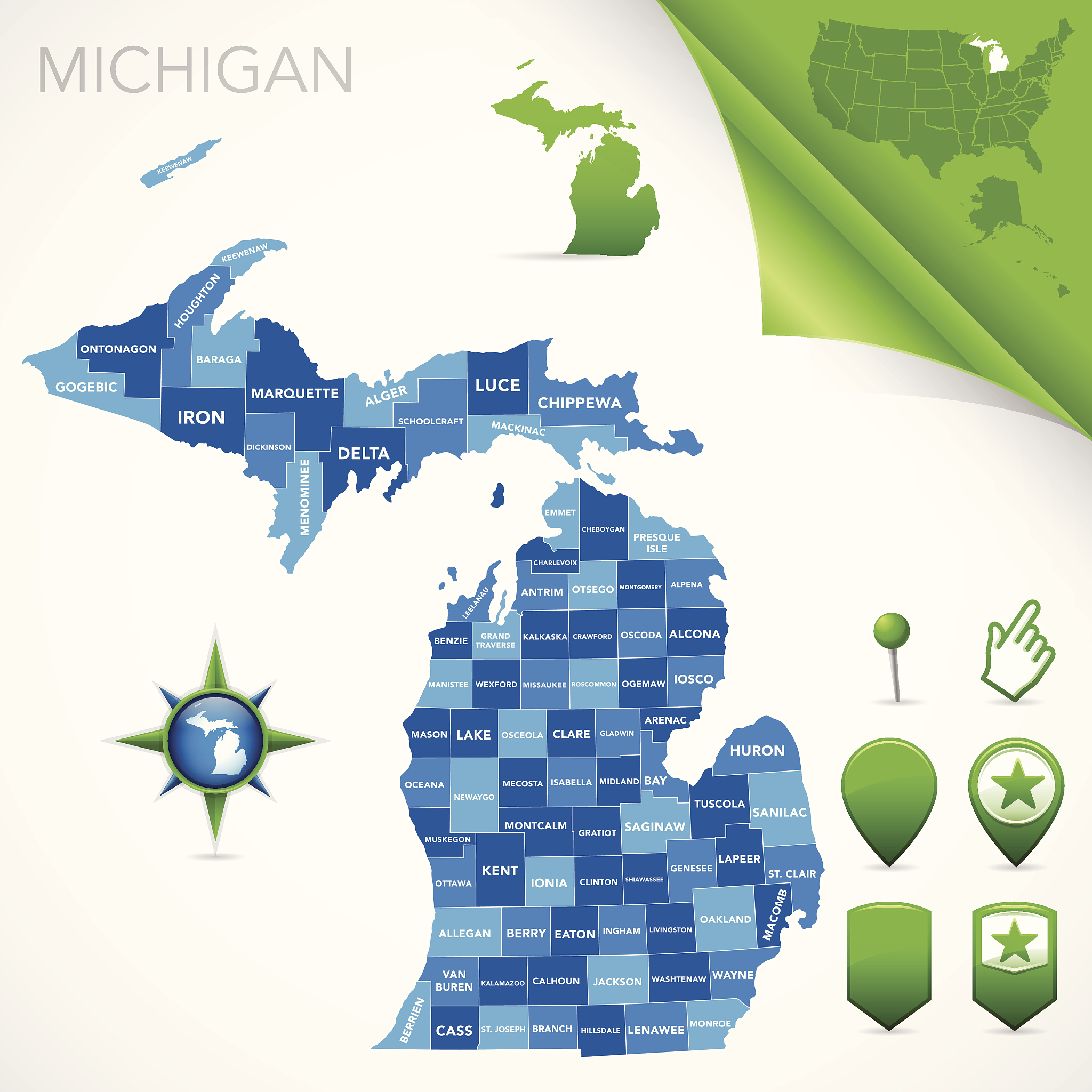 michigan county map