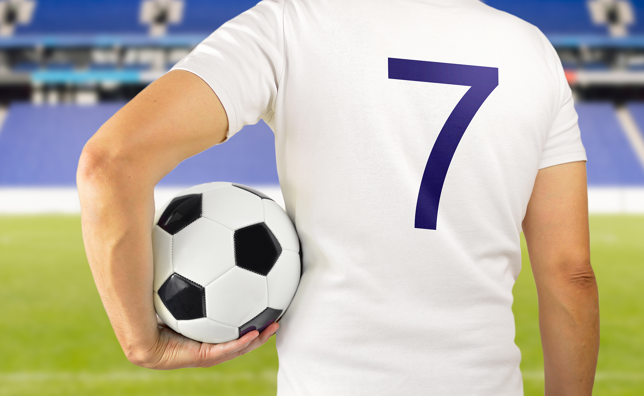 soccer football player in white team