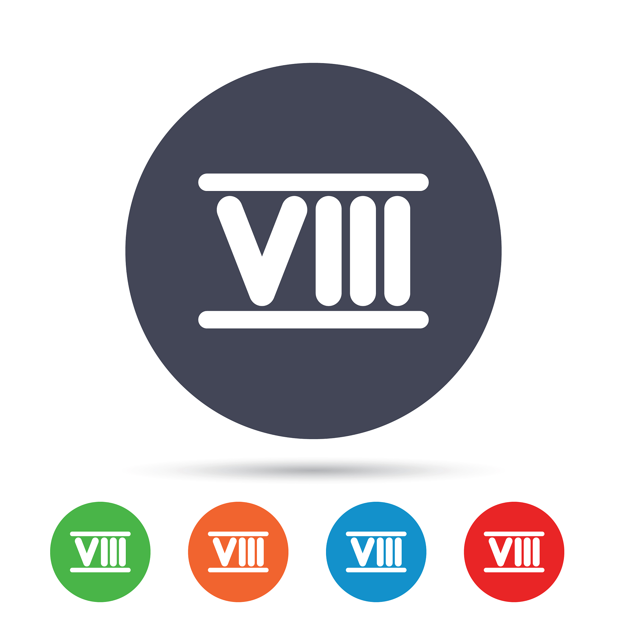 roman numeral eight icon roman number eight sign