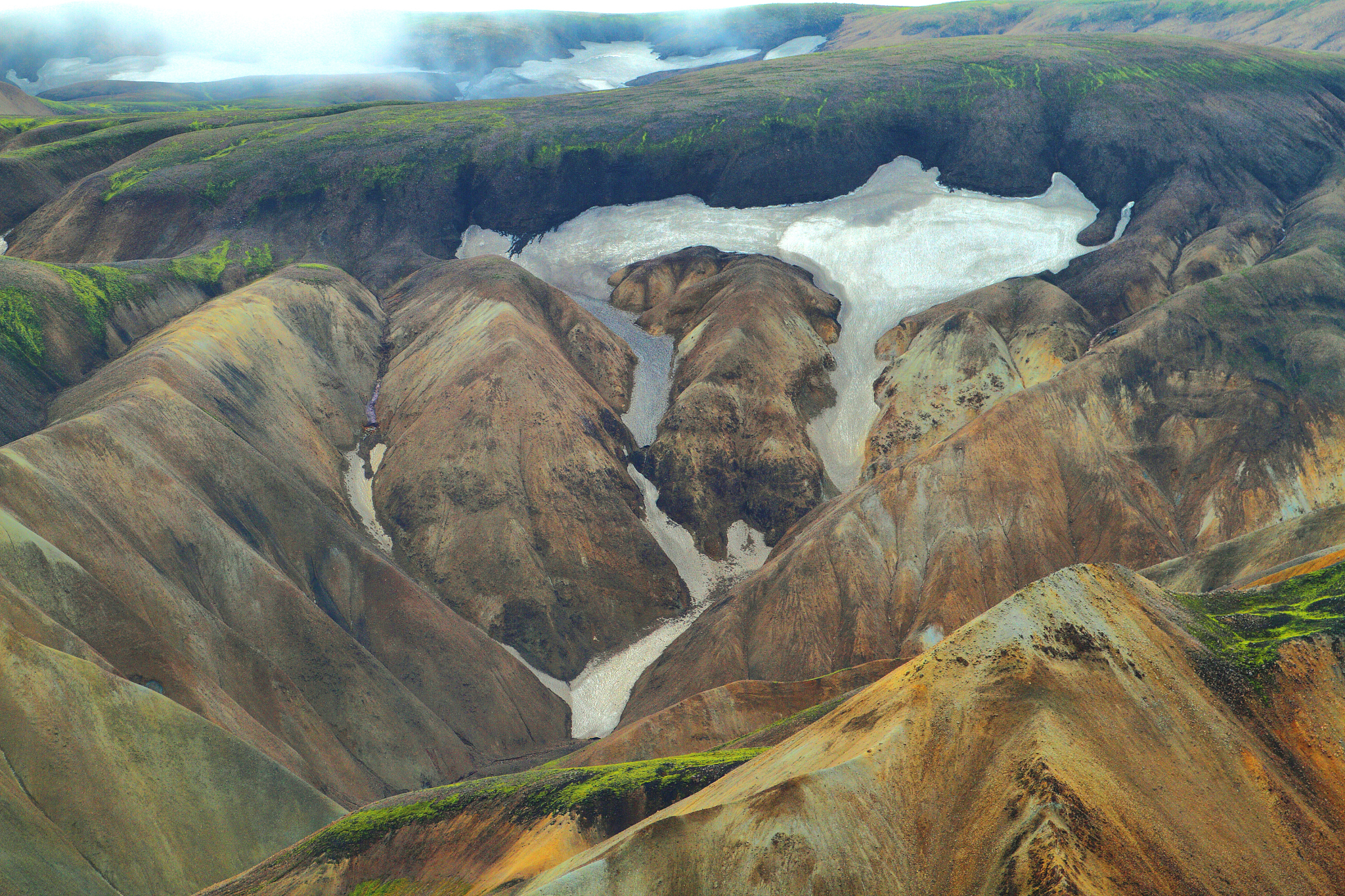 multicolored mountains at landmannalaugar,