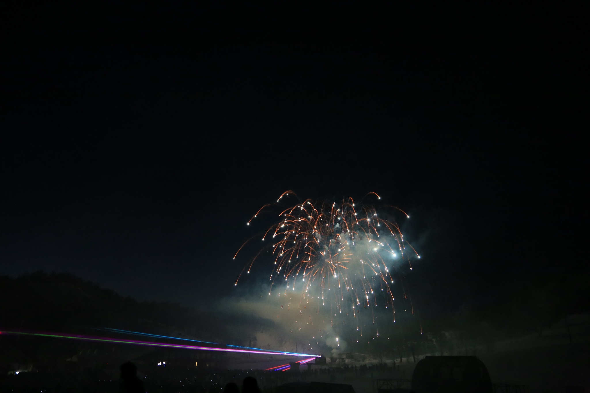 fireworks display at the ski resort