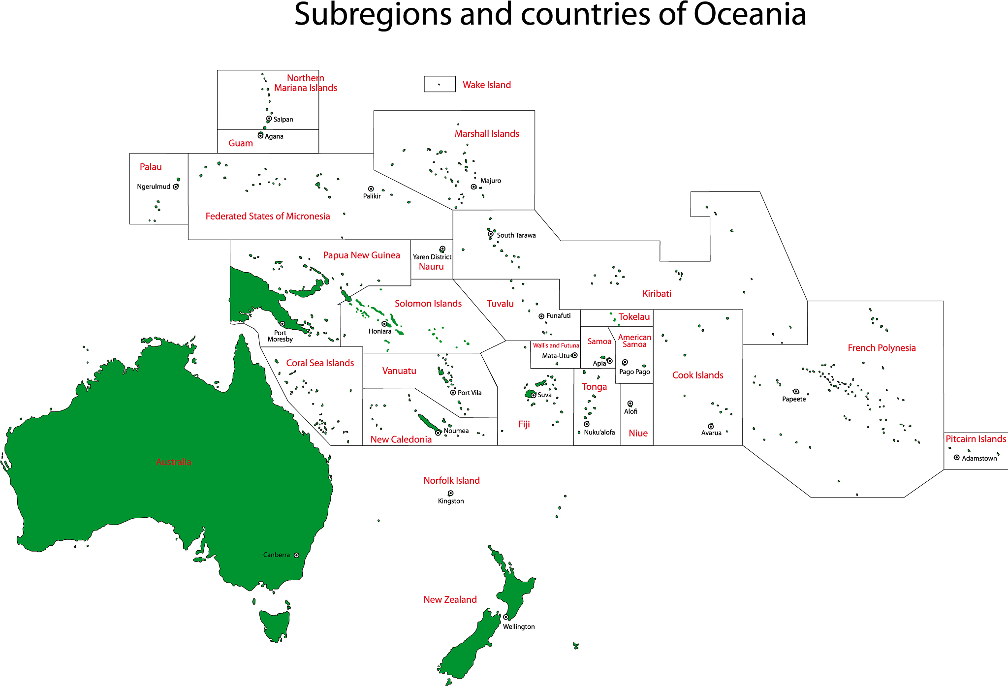 oceania map