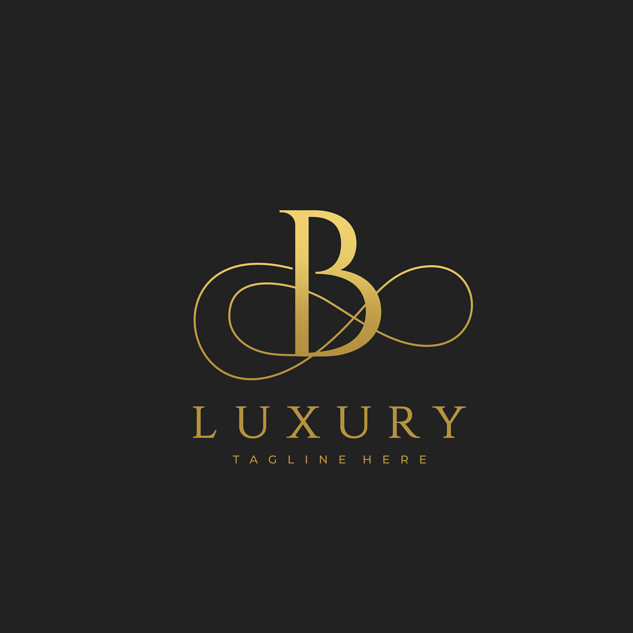 b luxury letter logo design