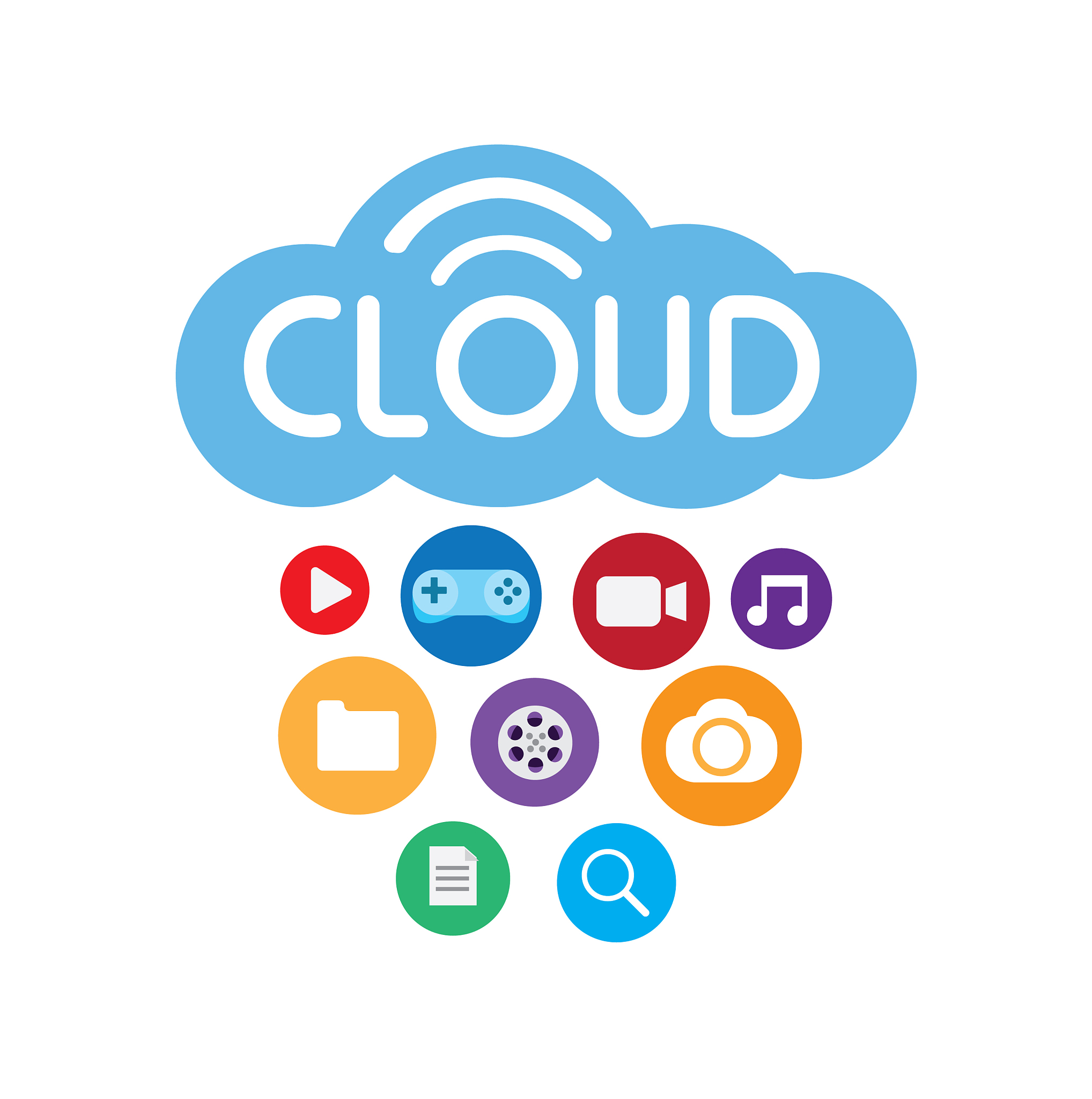 cloud server entertainment logo symbol icon in f