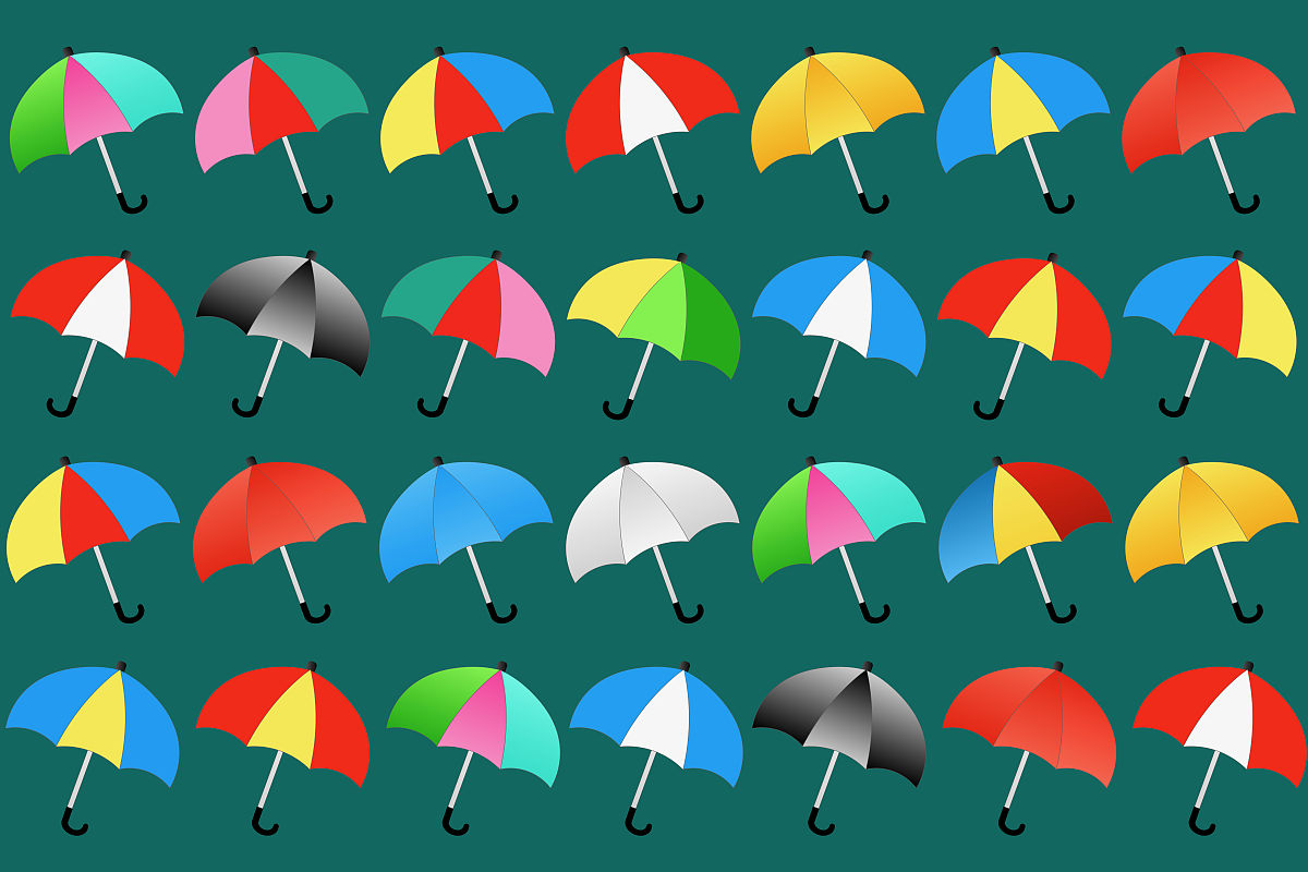 五彩缤纷的雨伞