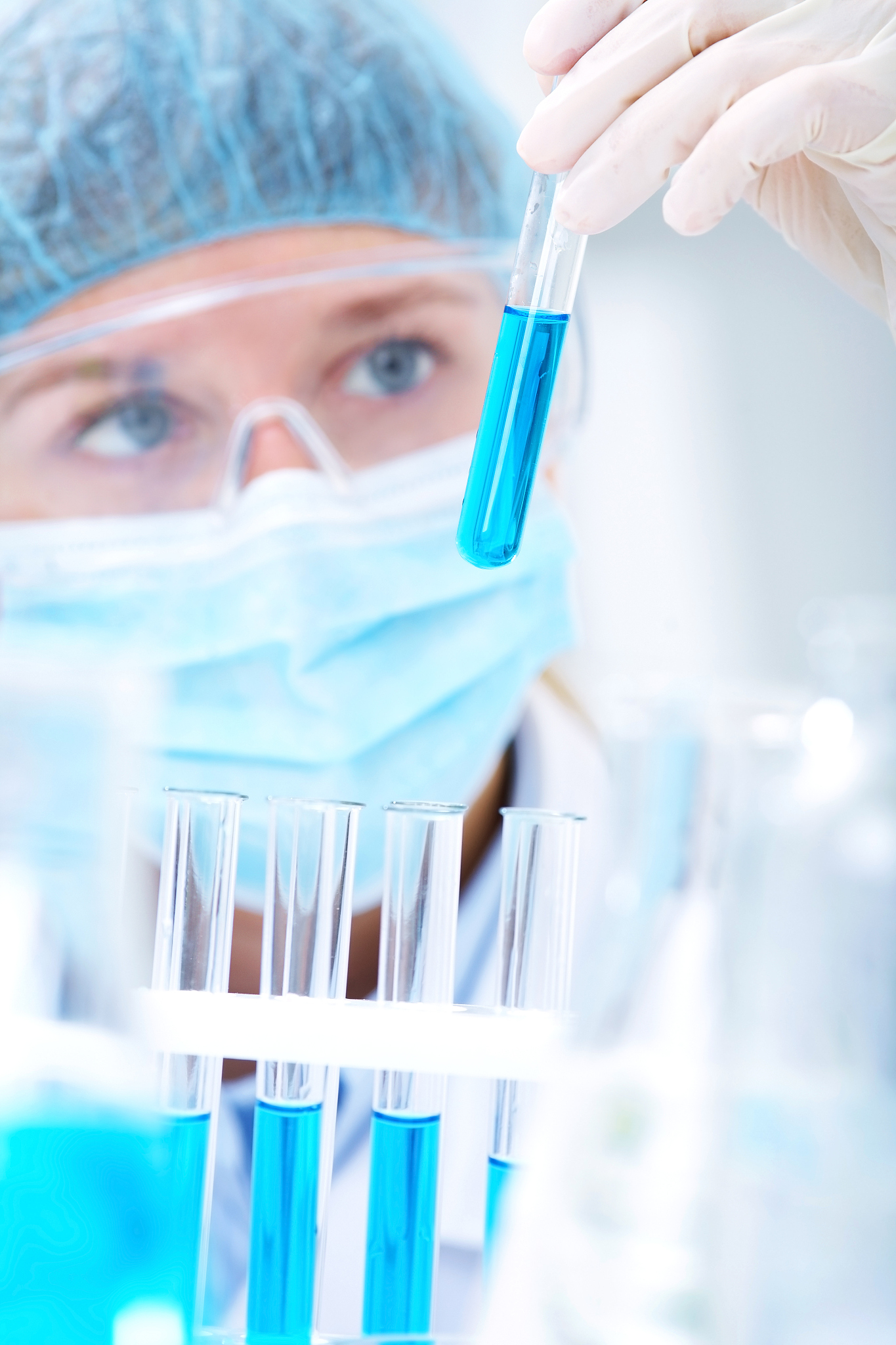 researcher working with chemicals