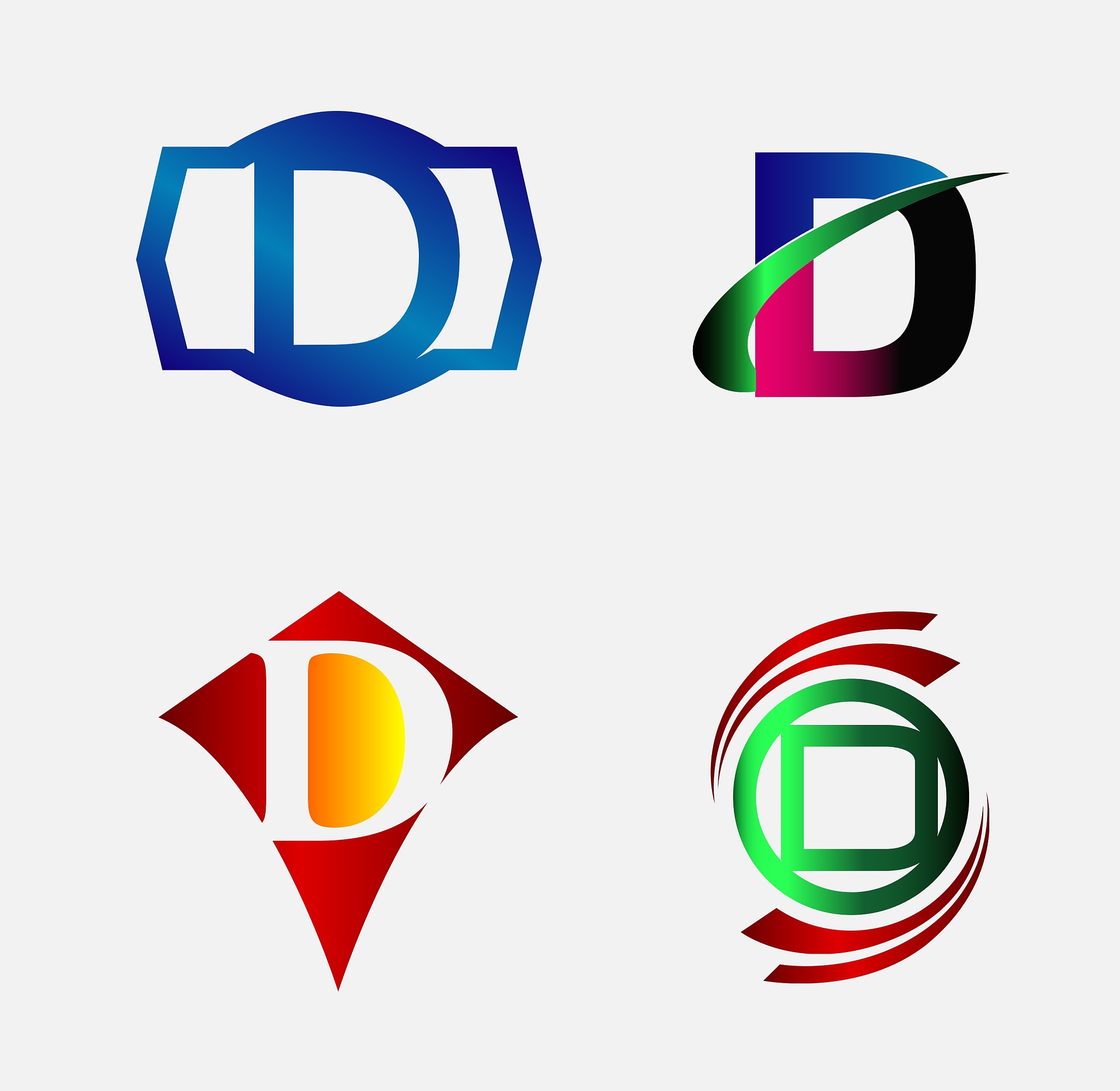 set of logo d letter company