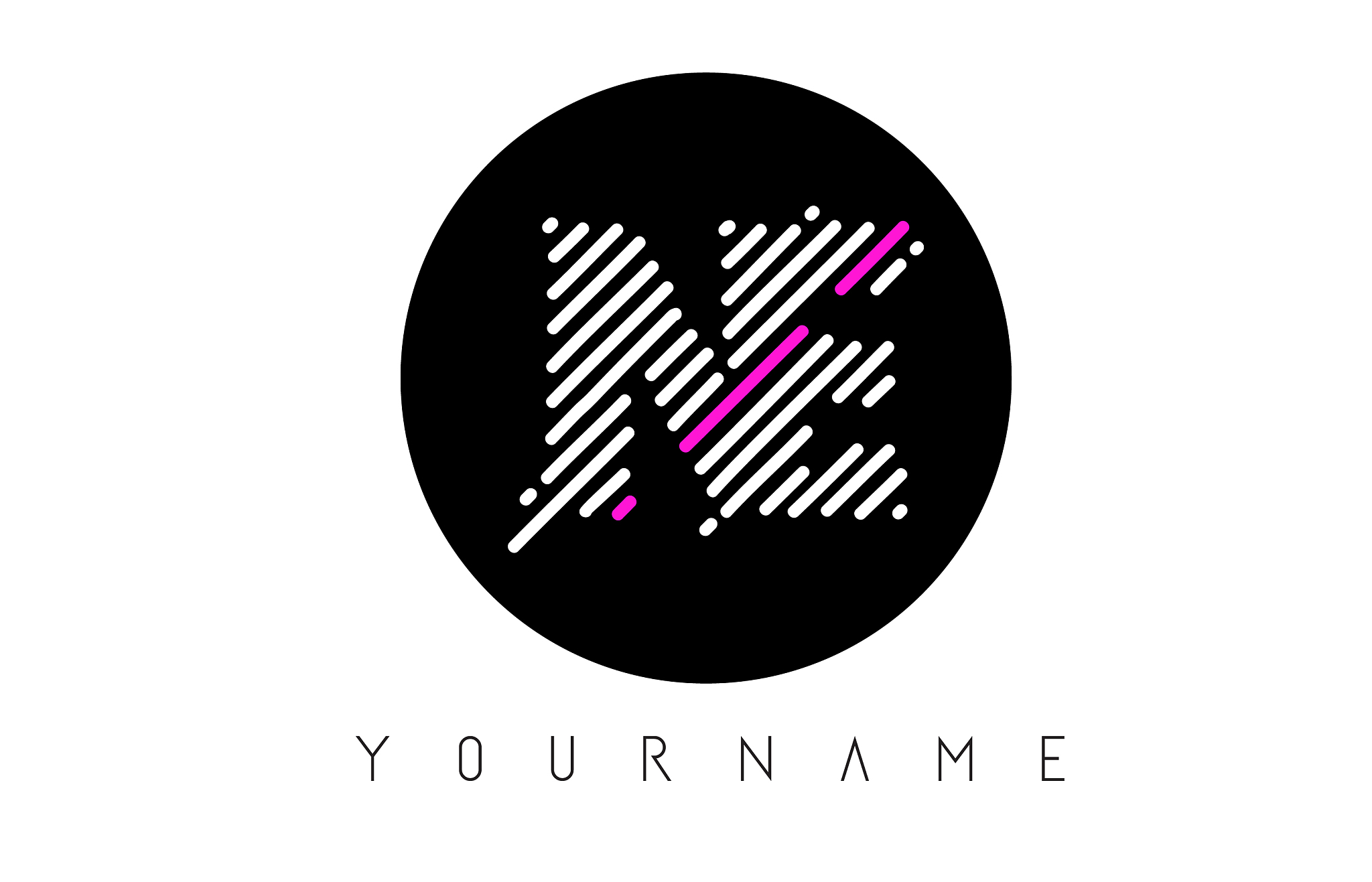 ne letter logo design with white lines and black