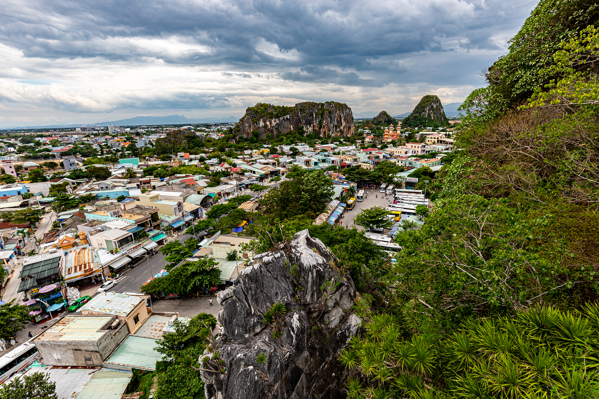 viewing from the top of one of the marble mountains, da nang, vi