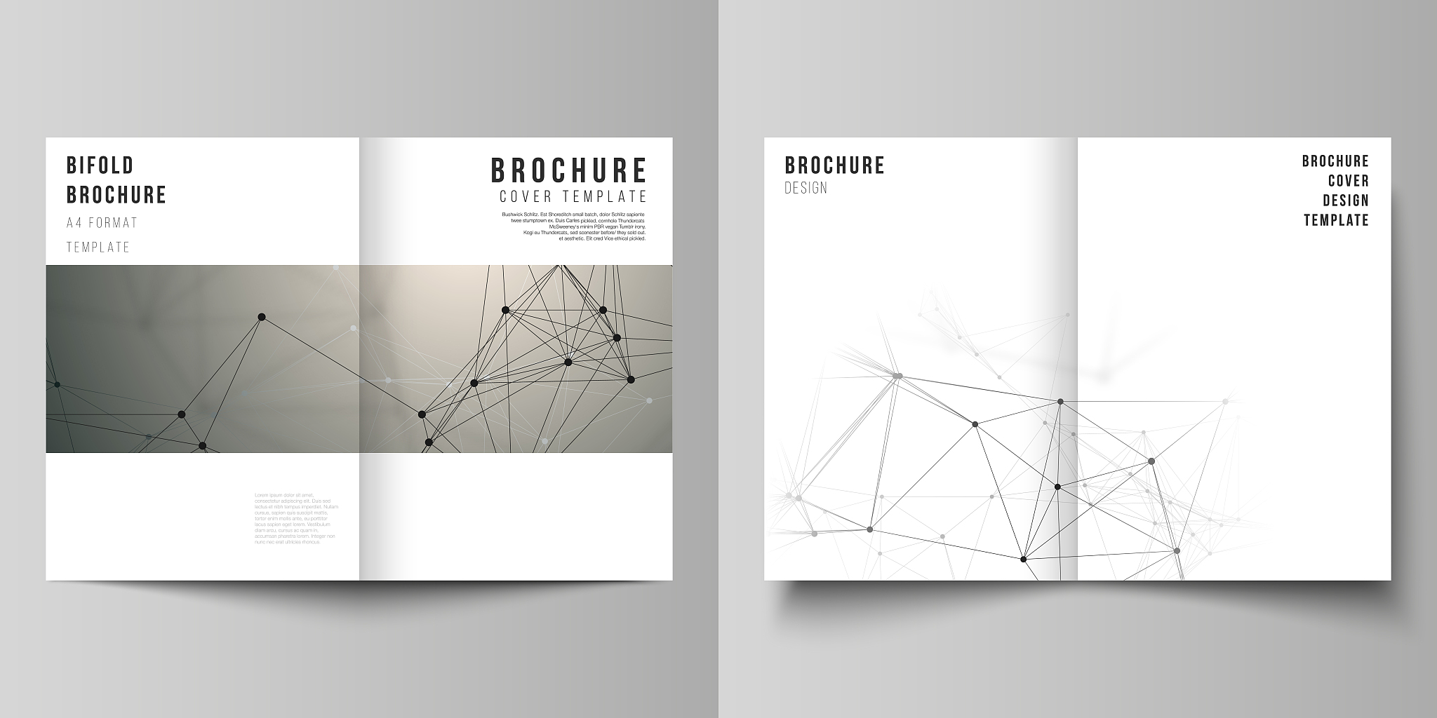 the vector layout of two a4 format cover mockups design template