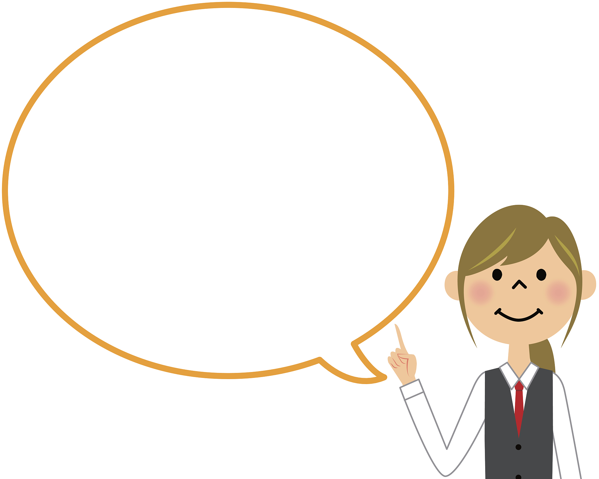 uniform woman with blank text bubble, balloon