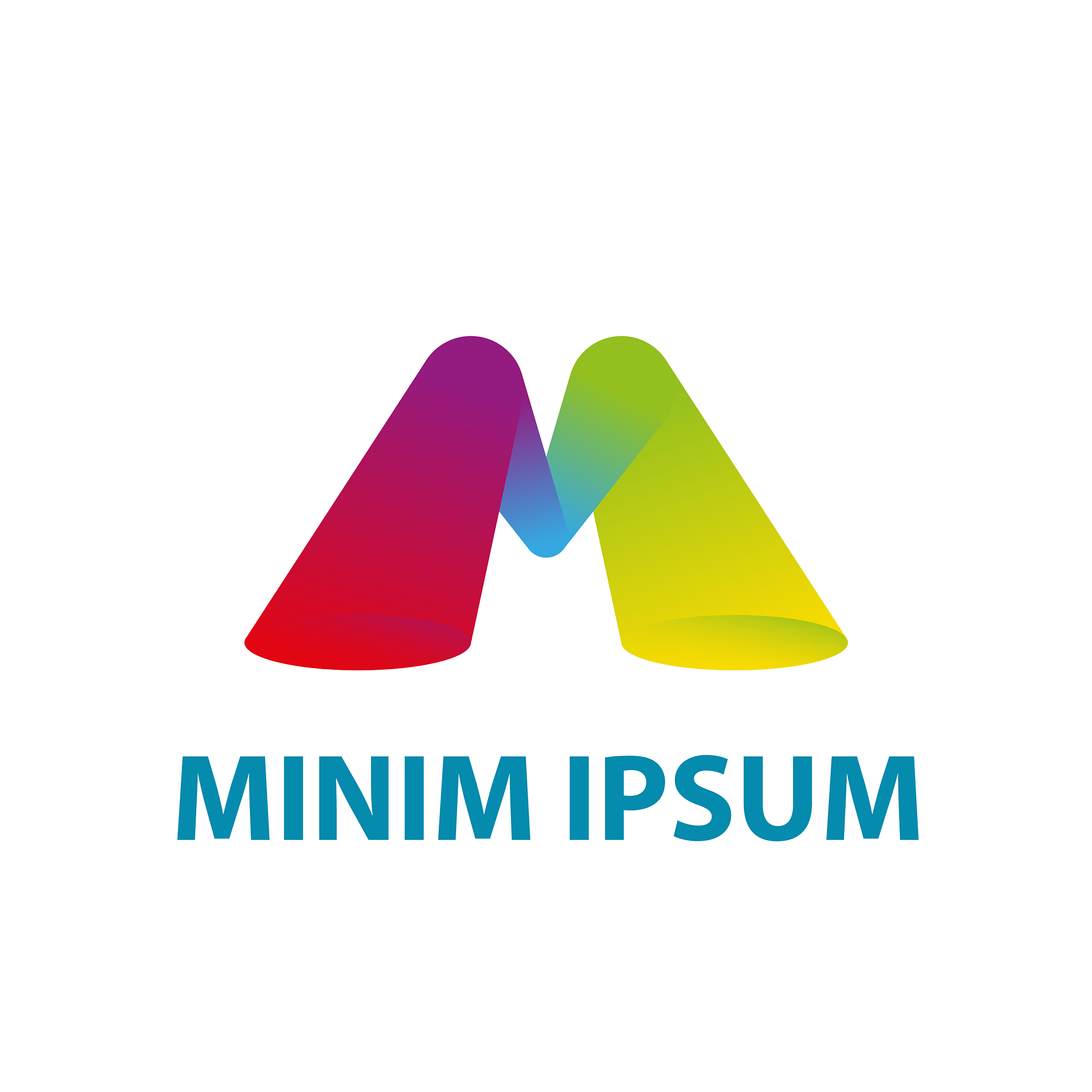letter m icon rainbow transition logo template