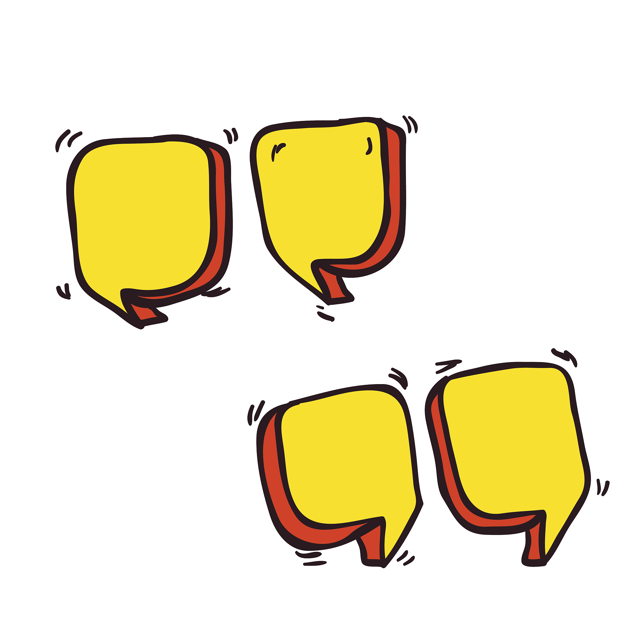 freehand drawn cartoon quotation marks