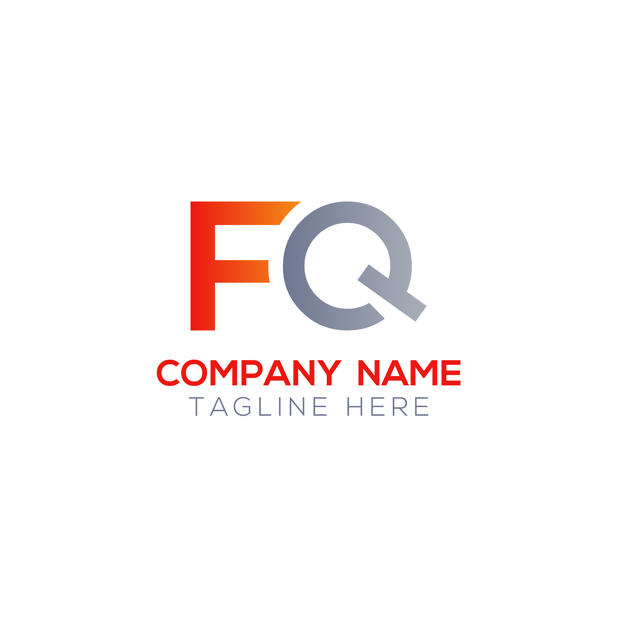 initial letter fq logo design template creative