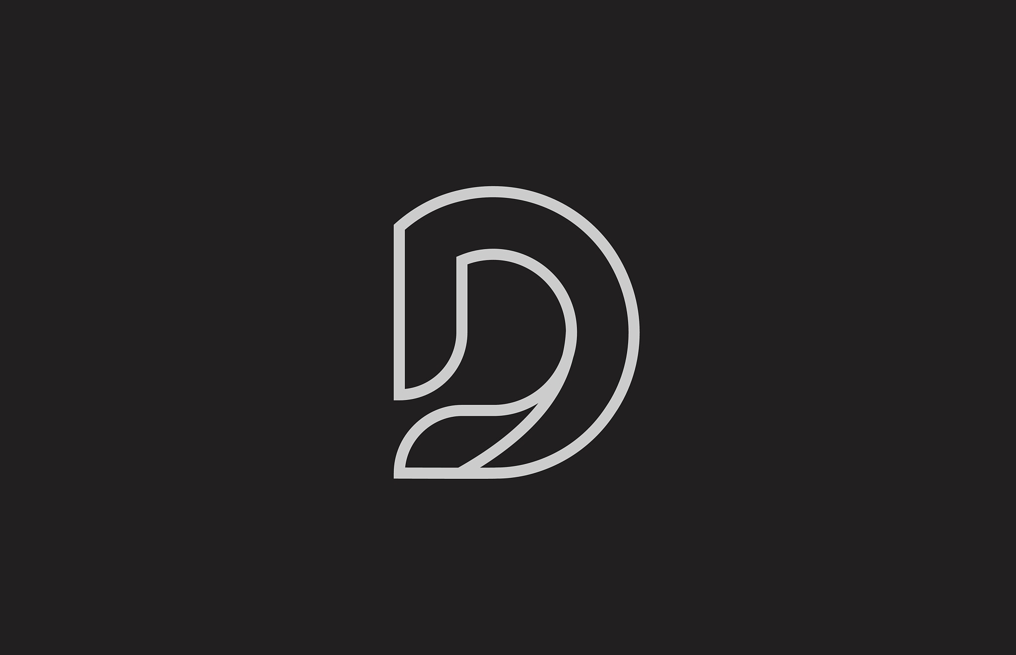 black and white alphabet letter d logo icon design