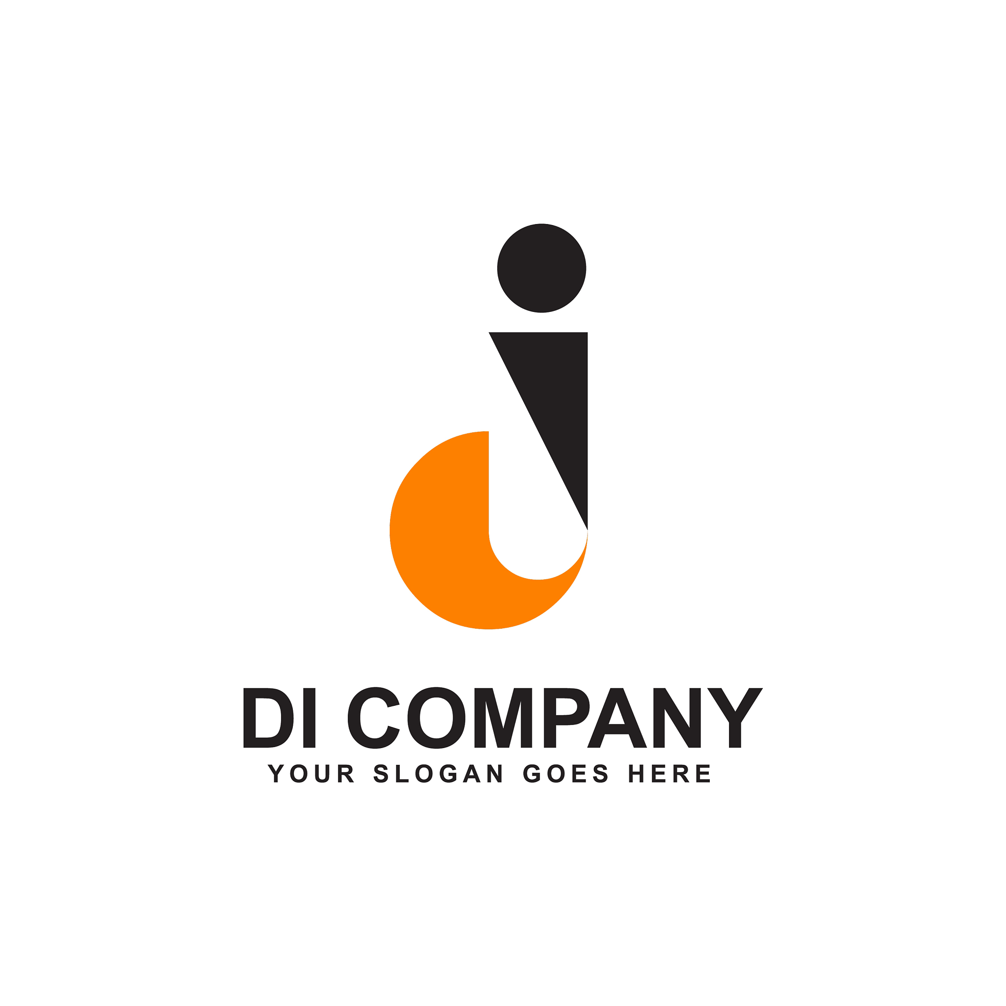 di letter initial logo design template
