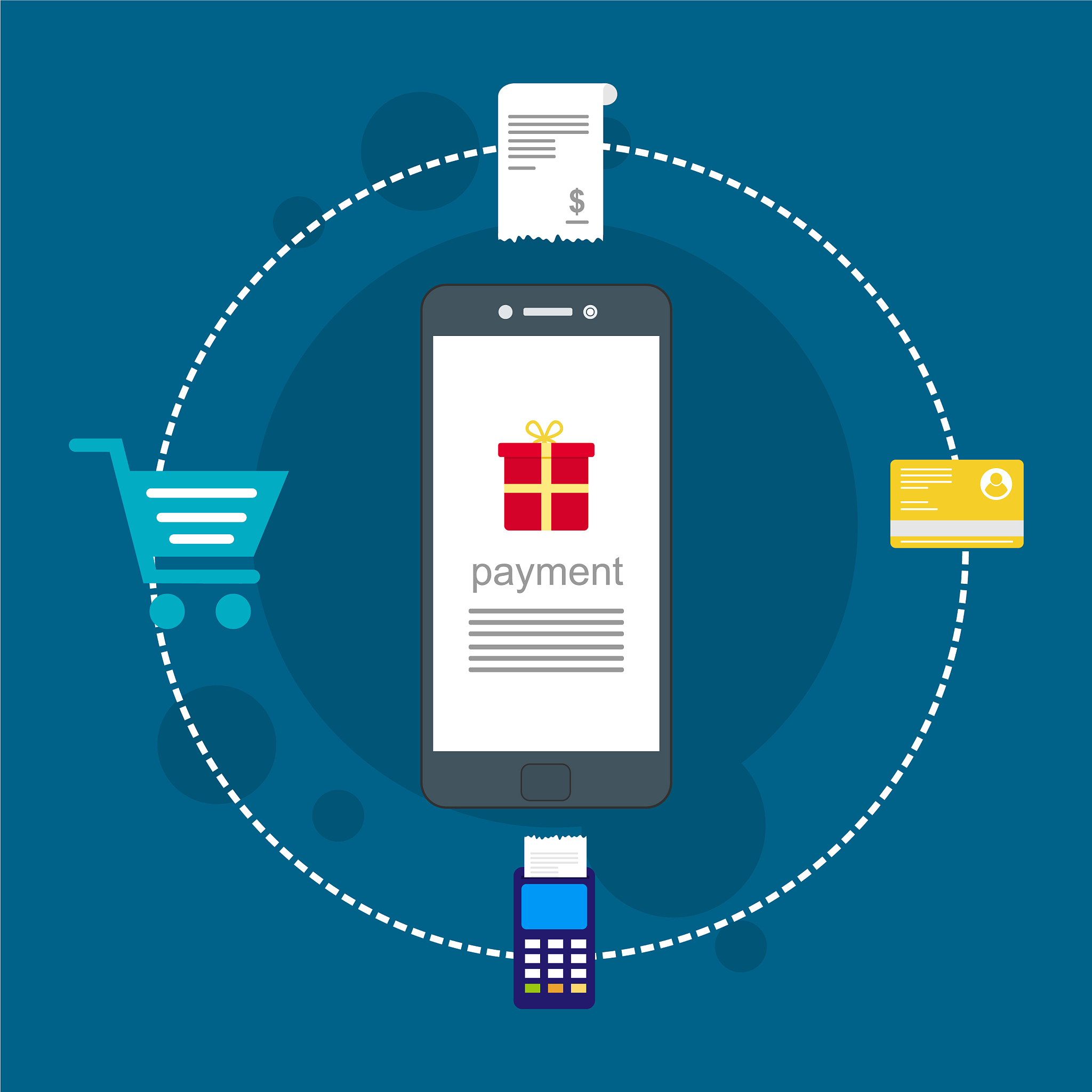 concept online and mobile payments for web page