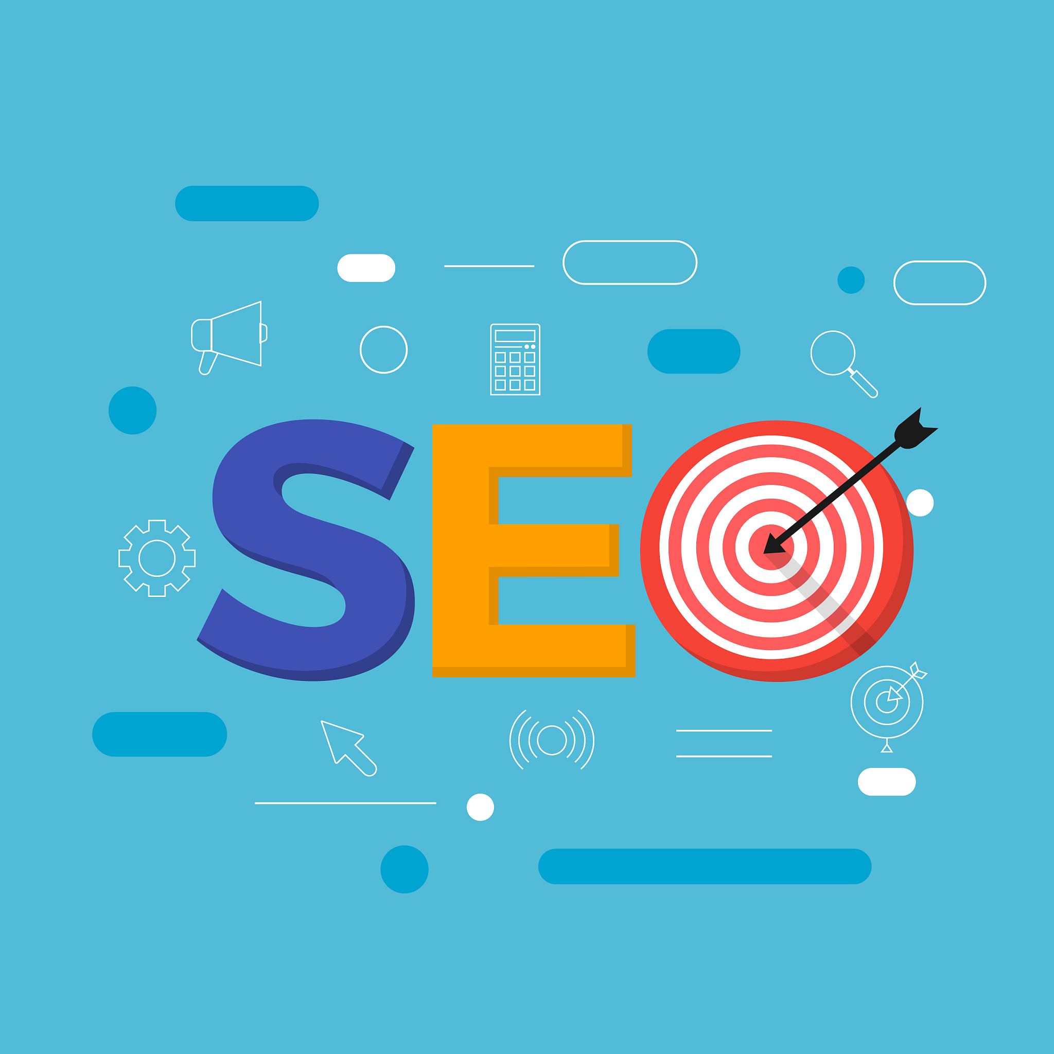 flat design concept seo search engine optimize