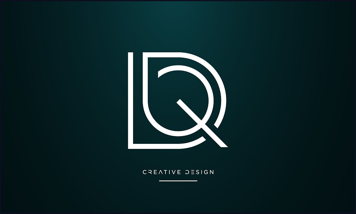 qd, dq字母抽象图标标志矢量字母组合