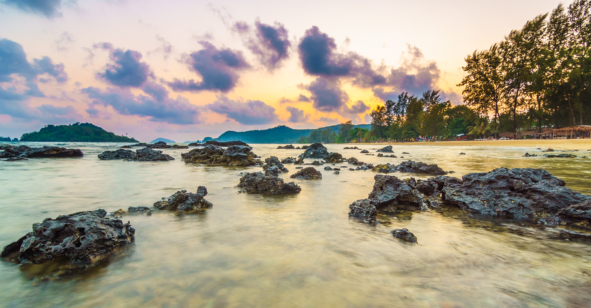morning beach with sun rise