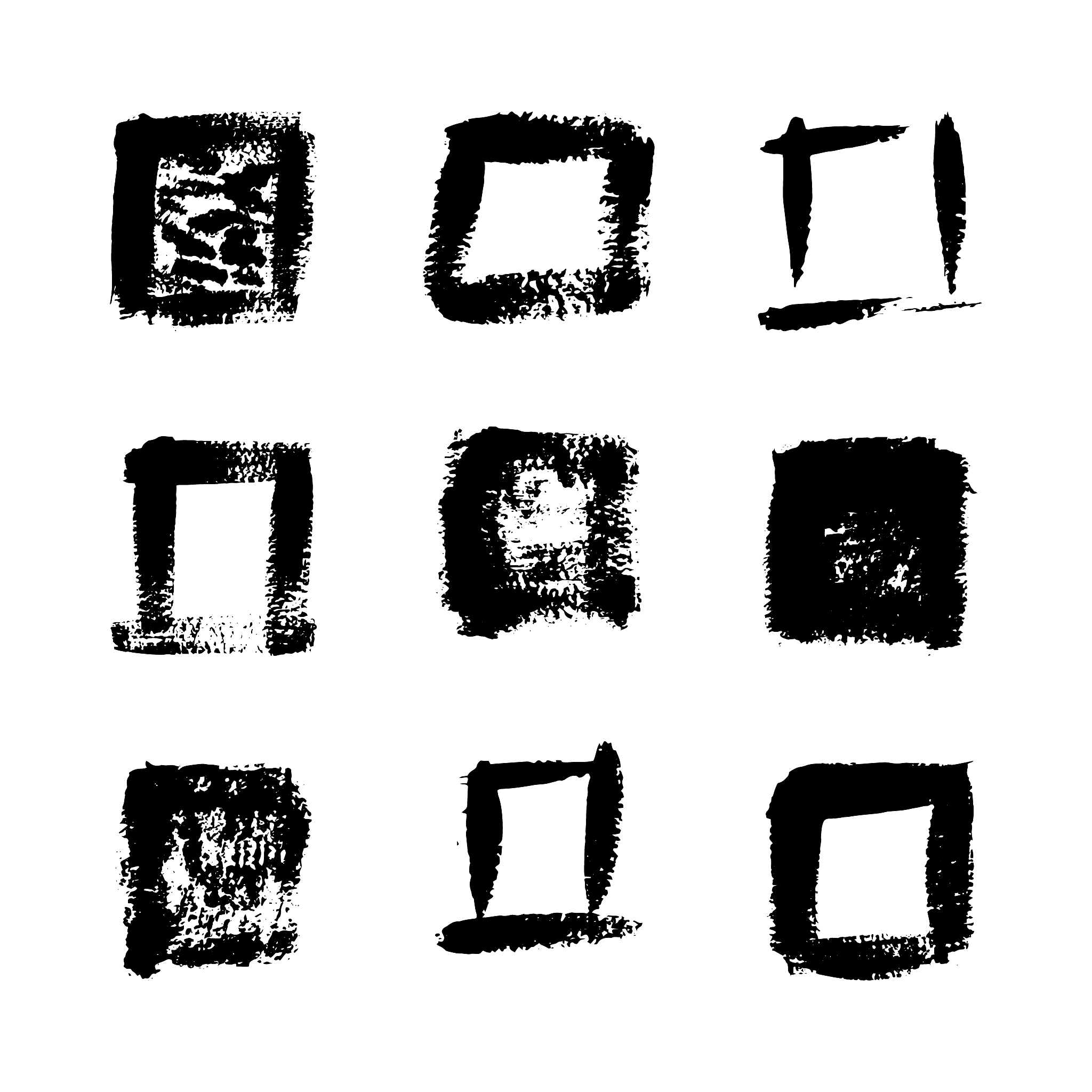 set with hand drawn textures.