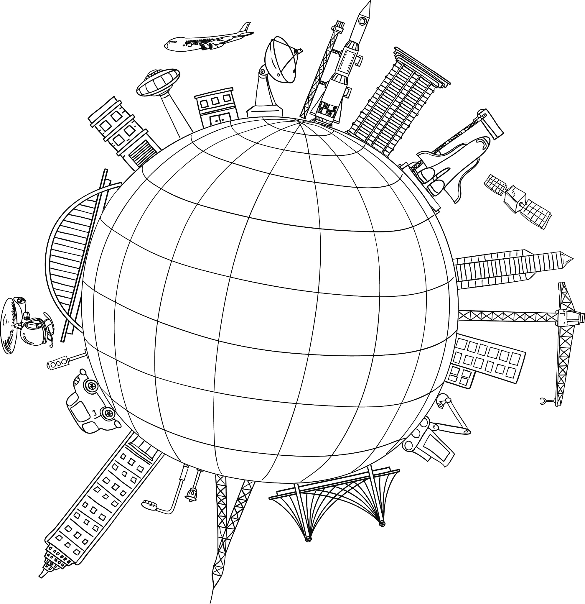 travel around the world illustration