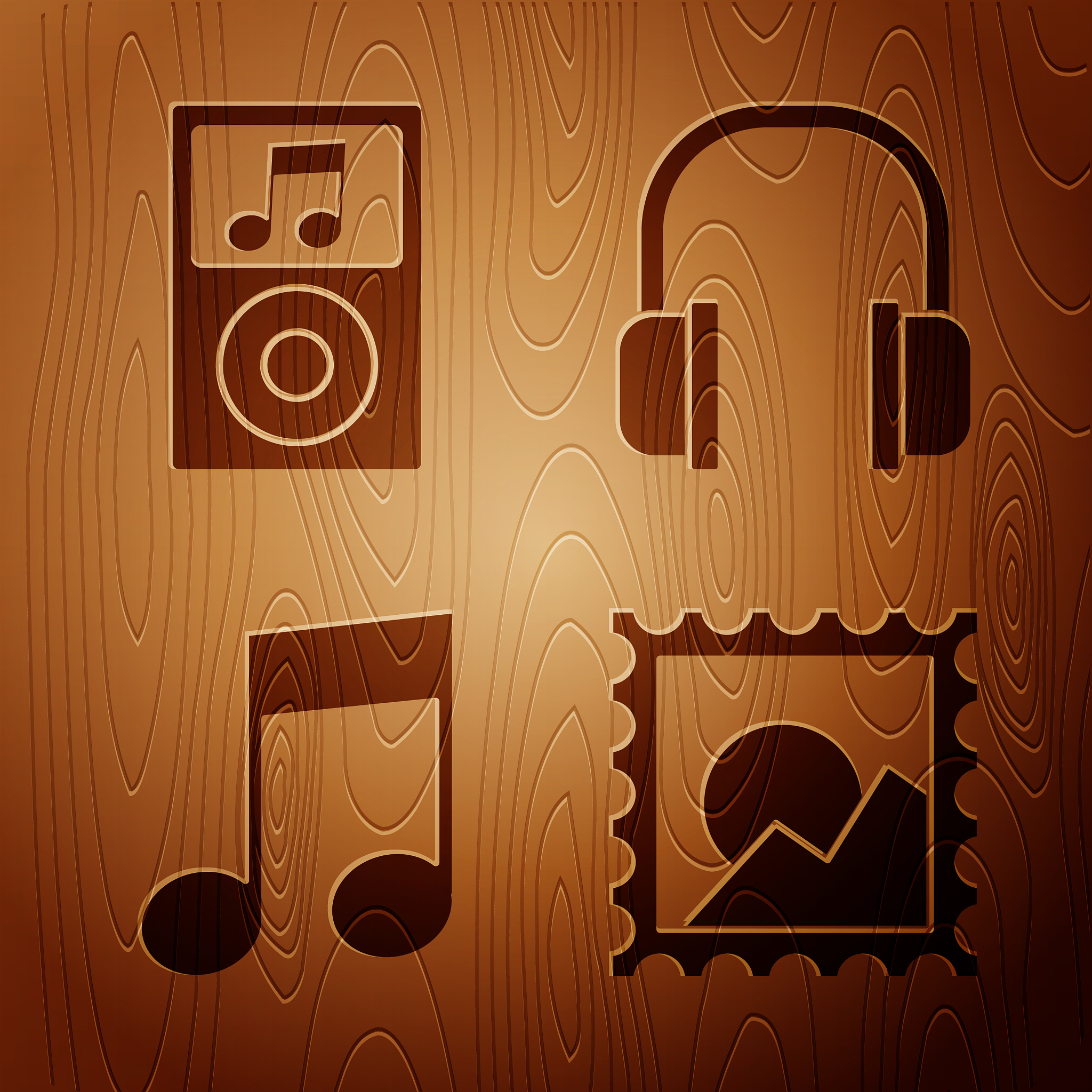 set picture landscape music player music note