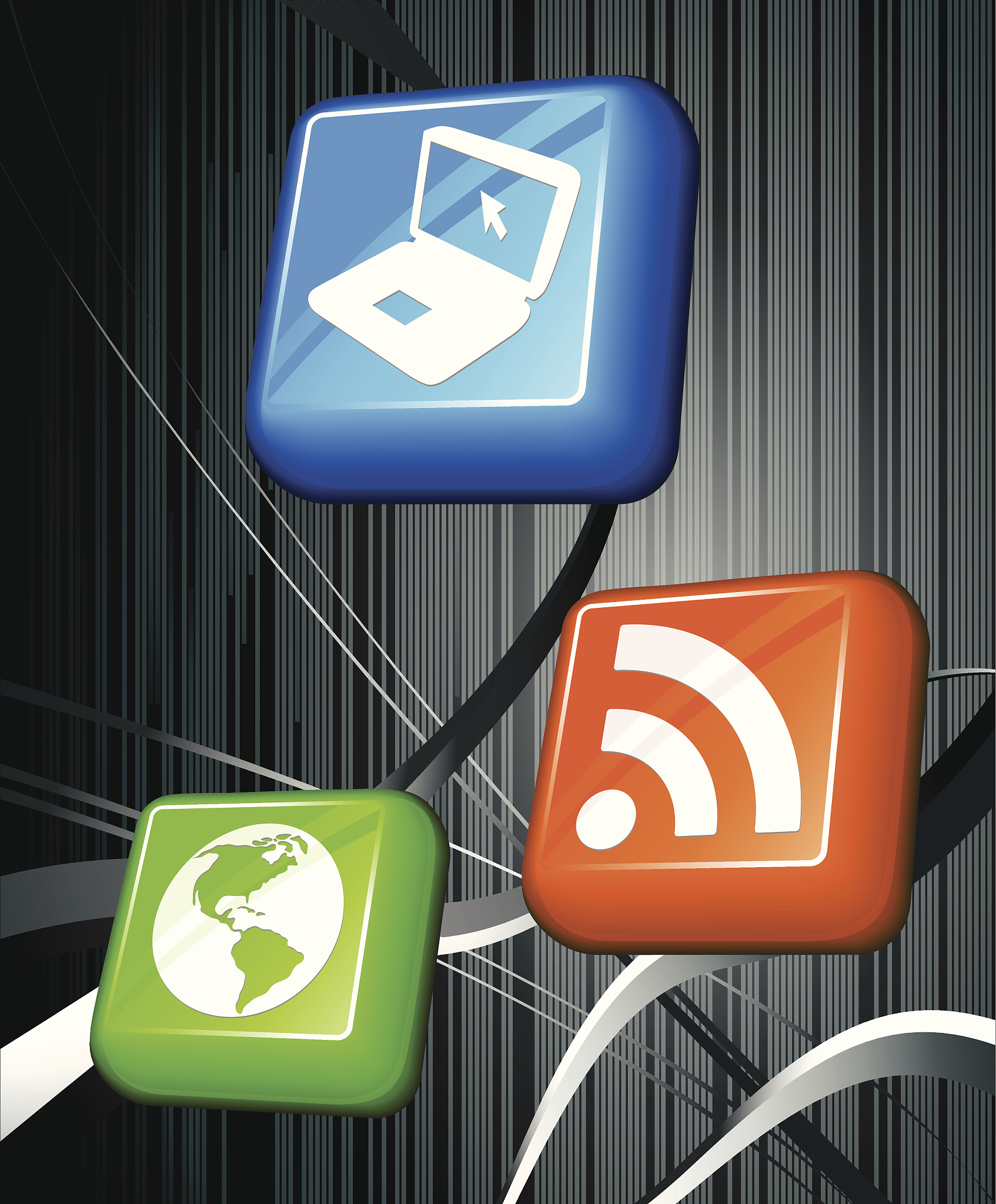 internet background with 3d buttons